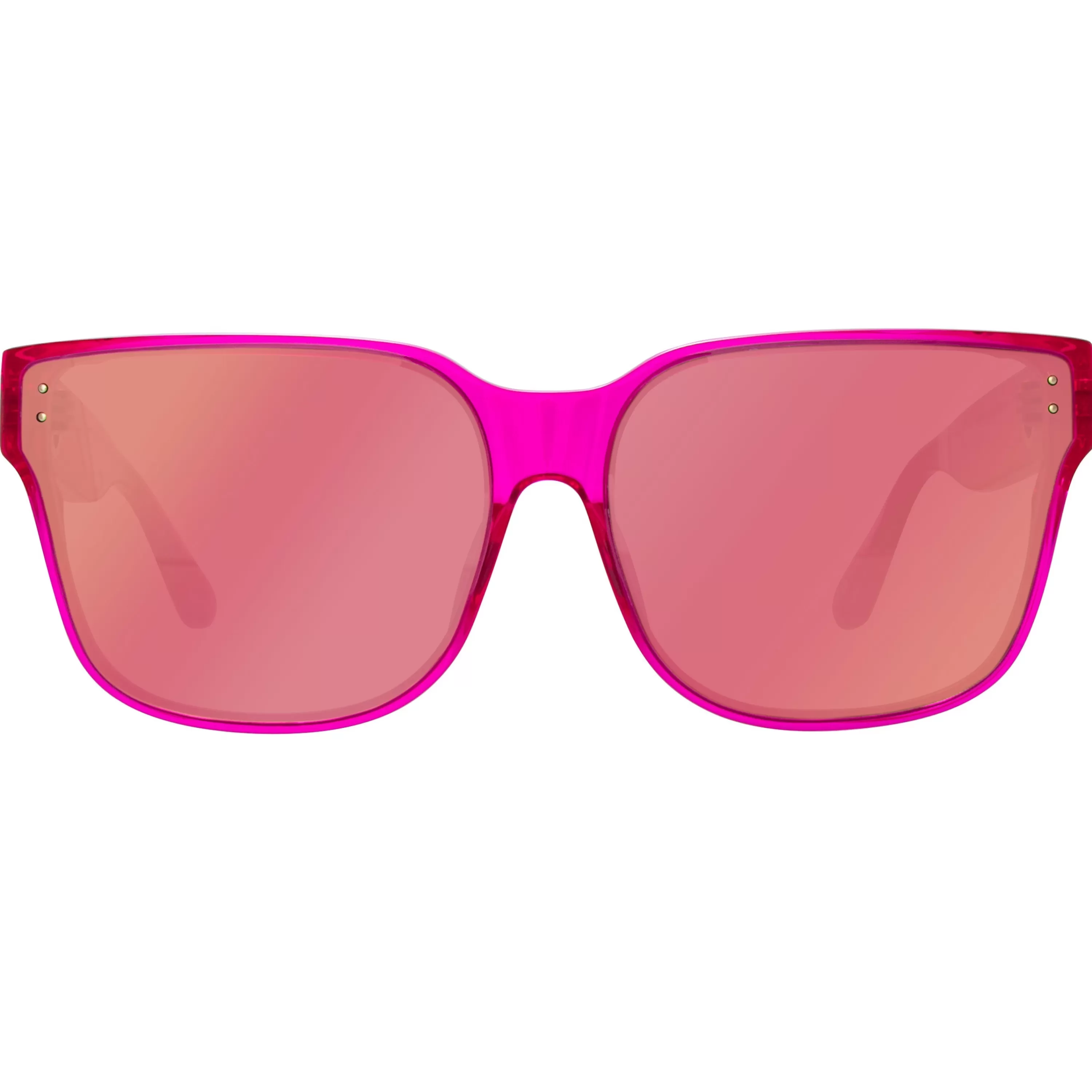 Women LINDA FARROW (U.K.) Rui Oversized Sunglasses in Neon Pink