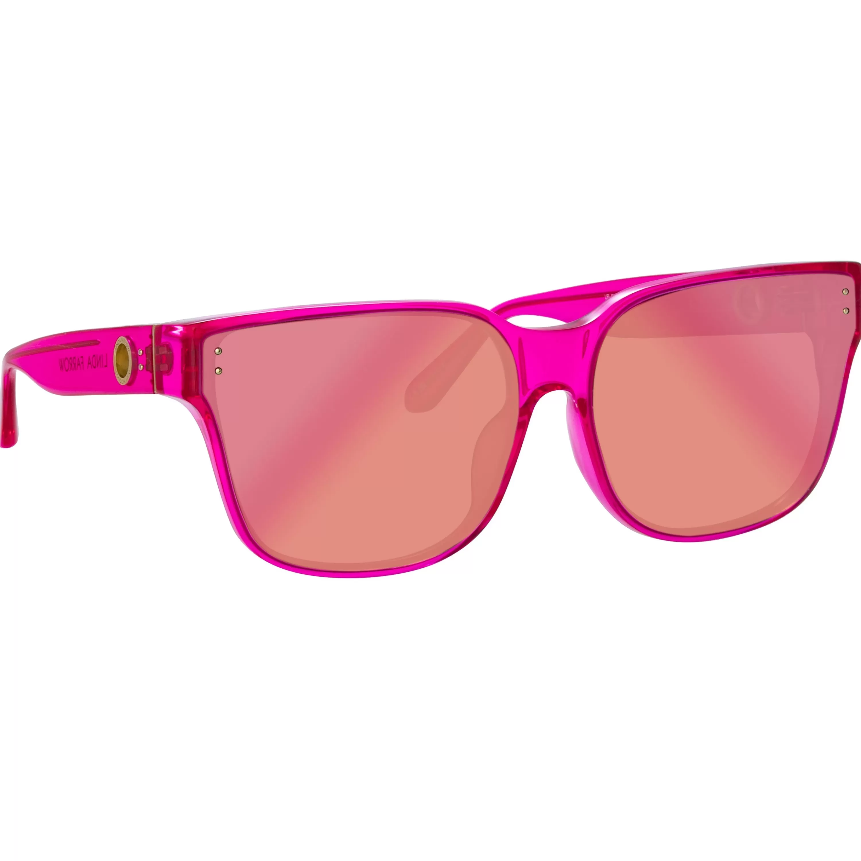rui_oversized_sunglasses_in_neon_pink_2.webp Women LINDA FARROW (U.K.) Rui Oversized Sunglasses in Neon Pink