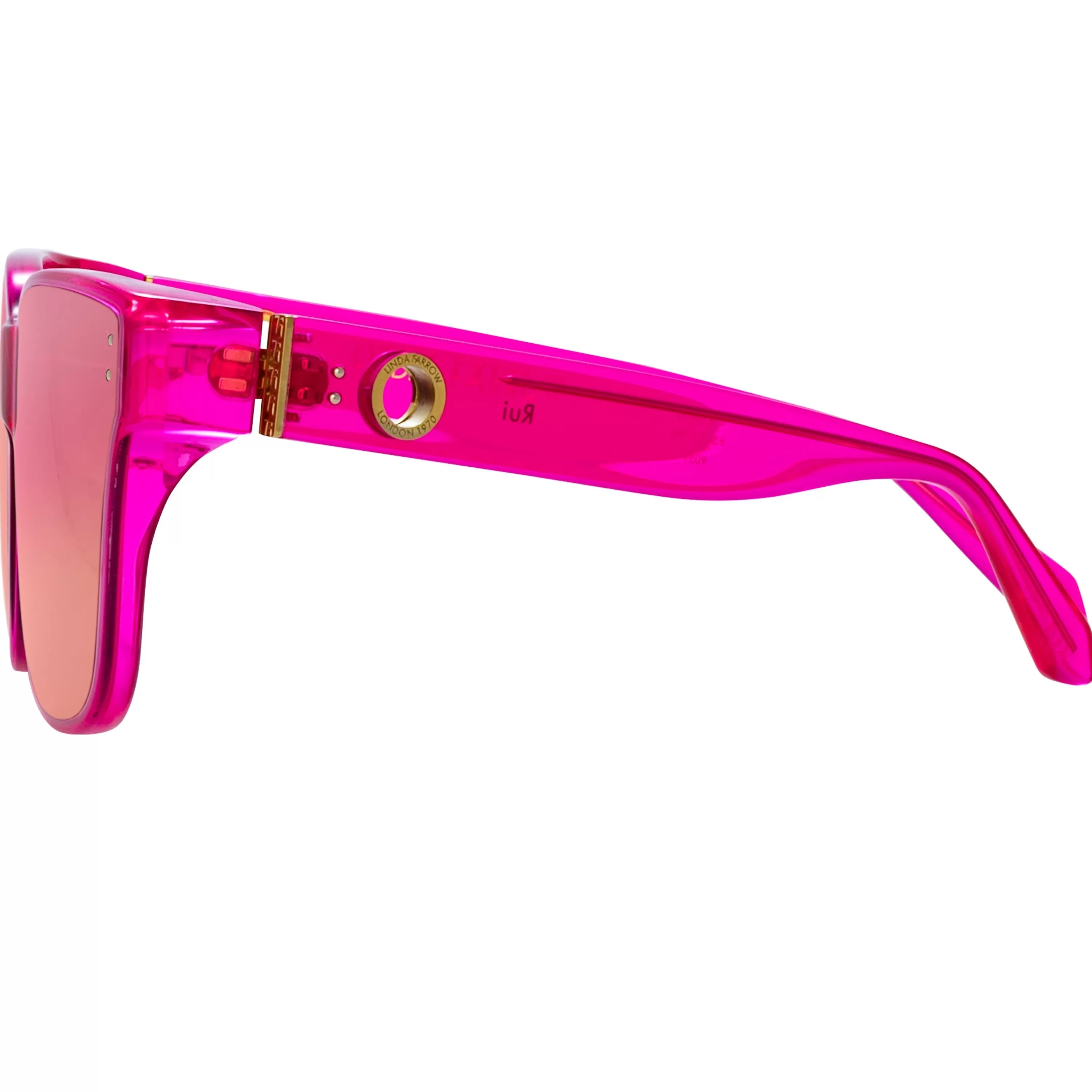 rui_oversized_sunglasses_in_neon_pink_3.webp Women LINDA FARROW (U.K.) Rui Oversized Sunglasses in Neon Pink