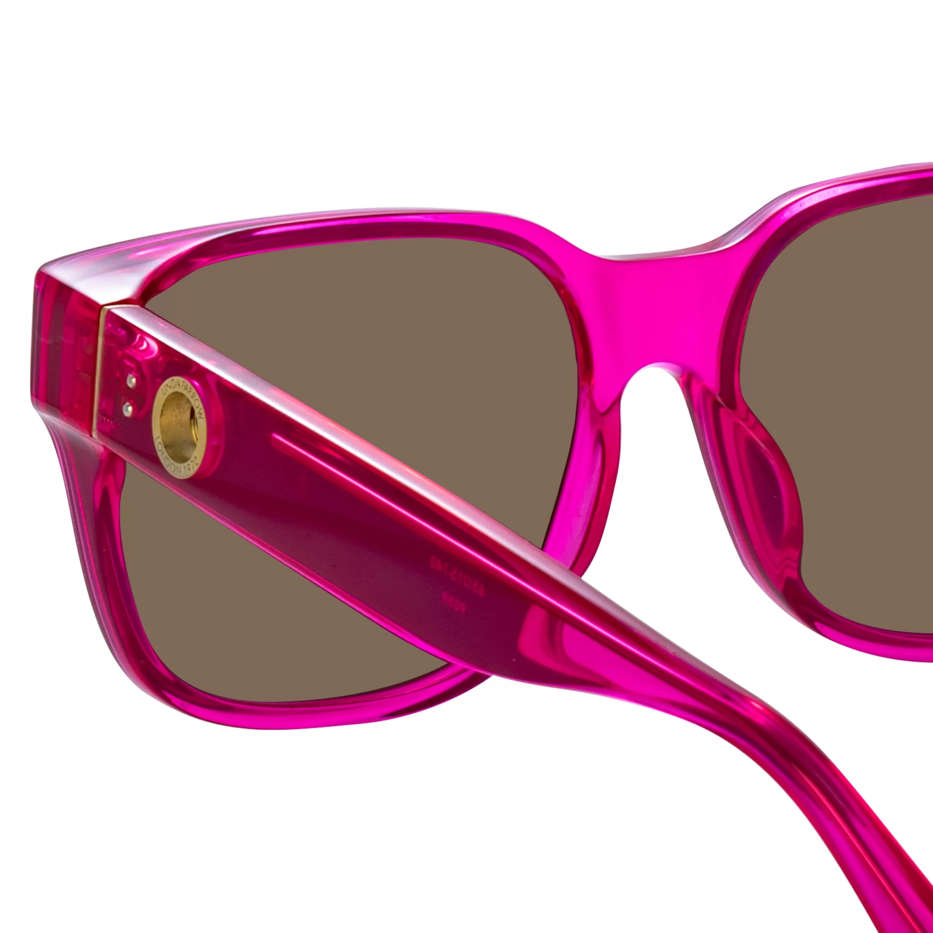 rui_oversized_sunglasses_in_neon_pink_4.webp Women LINDA FARROW (U.K.) Rui Oversized Sunglasses in Neon Pink