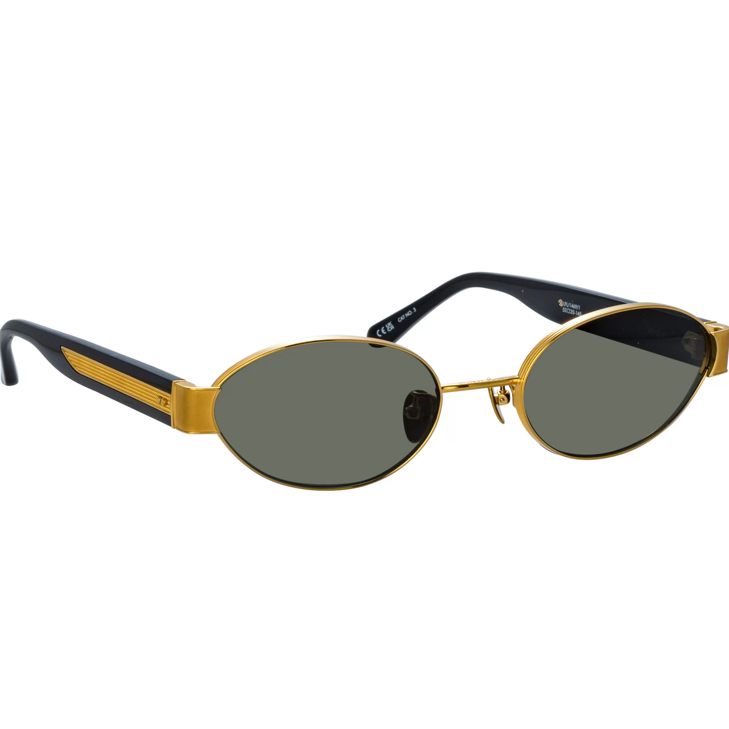 sadie_oval_sunglasses_in_yellow_gold_2.webp Women LINDA FARROW (U.K.) Sadie Oval Sunglasses in Yellow Gold