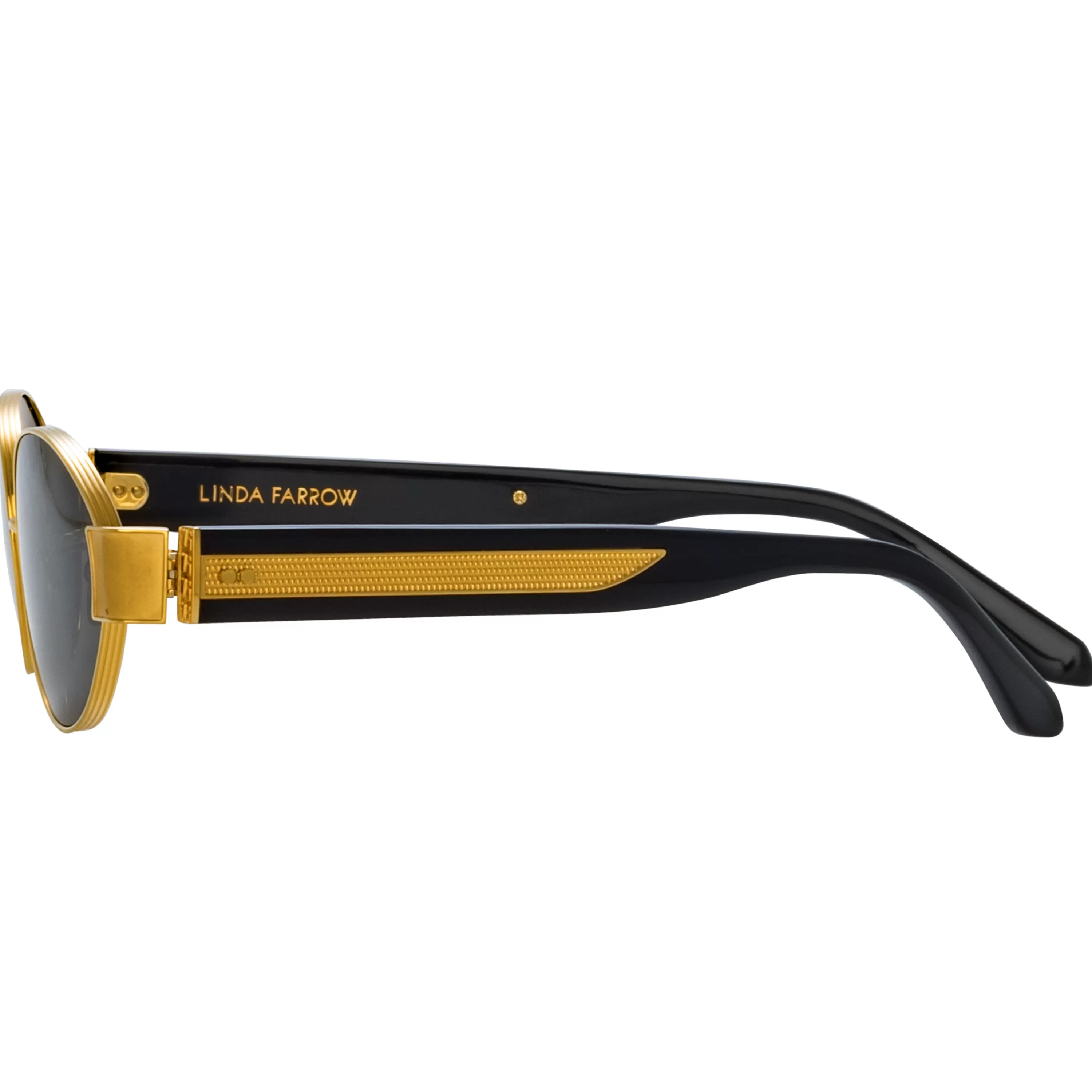 sadie_oval_sunglasses_in_yellow_gold_3.webp Women LINDA FARROW (U.K.) Sadie Oval Sunglasses in Yellow Gold