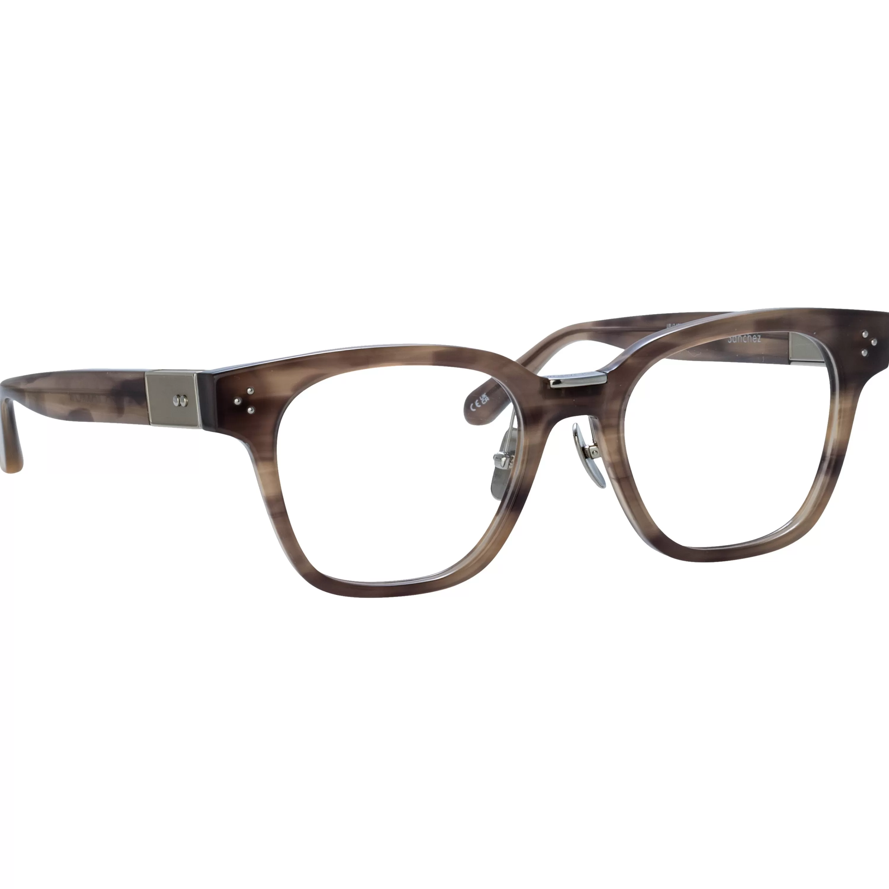 sanchez_optical_dframe_in_grey_horn_2.webp Women LINDA FARROW (U.K.) Sanchez Optical D-Frame in Grey Horn
