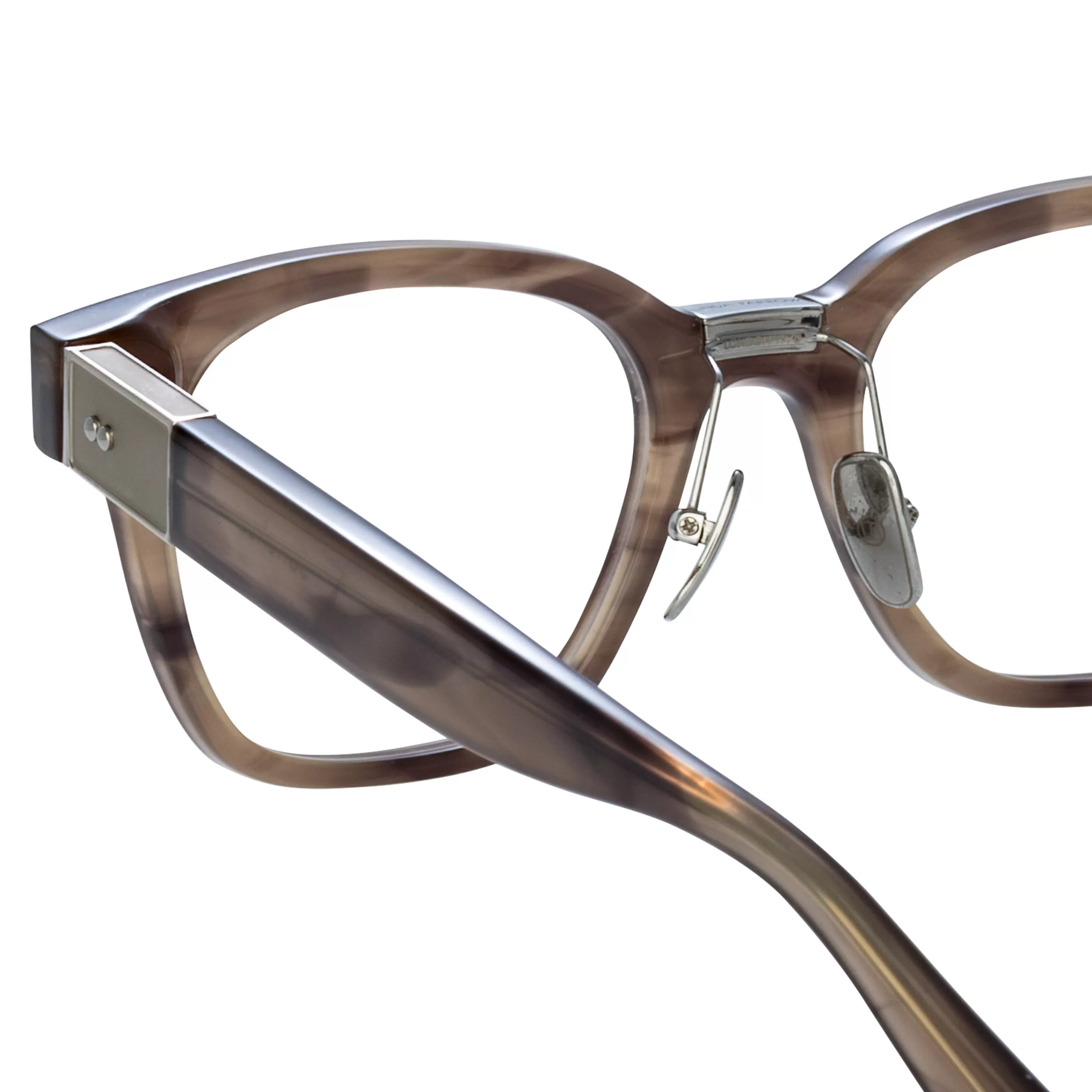 sanchez_optical_dframe_in_grey_horn_4.webp Women LINDA FARROW (U.K.) Sanchez Optical D-Frame in Grey Horn