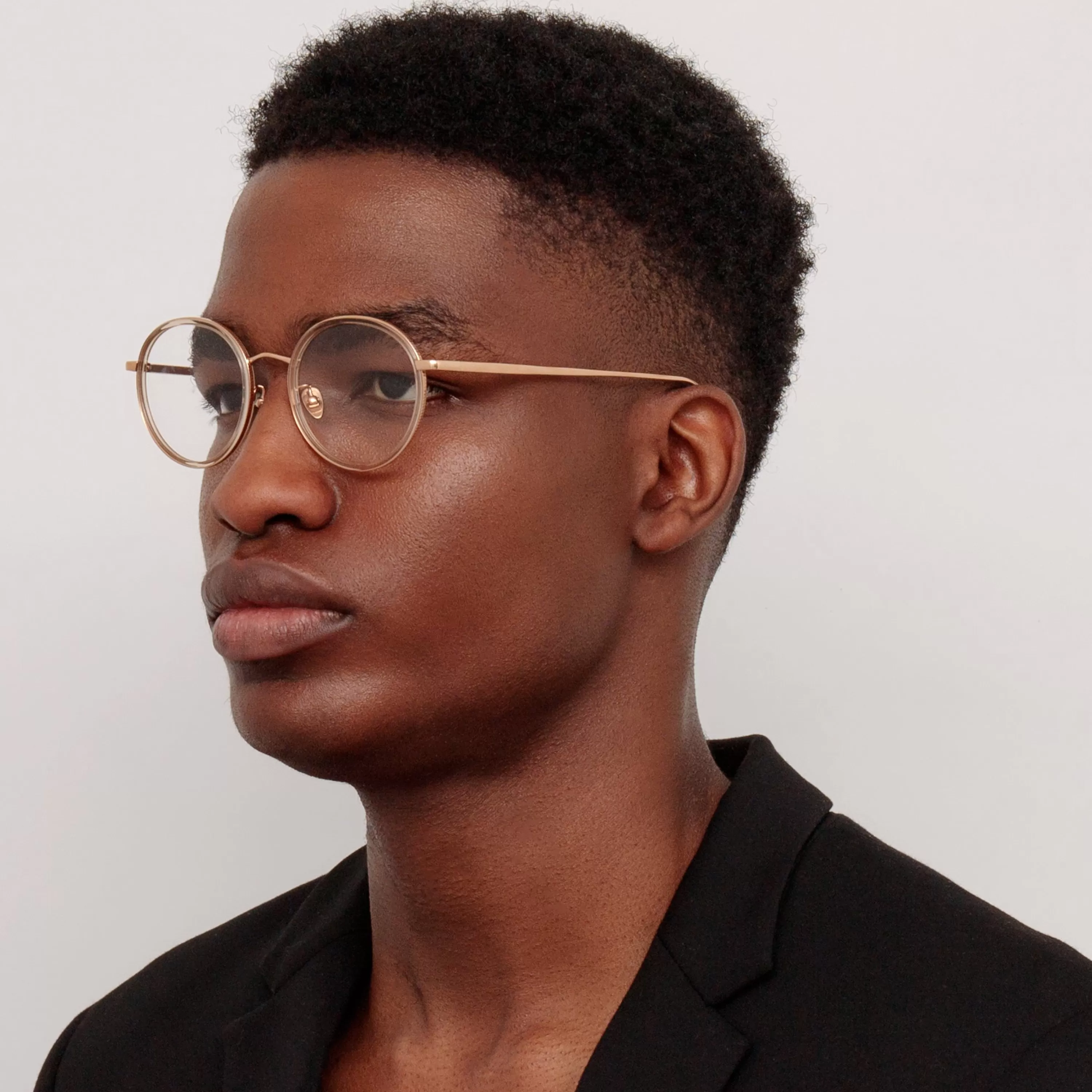 LINDA FARROW (U.K.) Sato Oval Optical Frame in Rose Gold