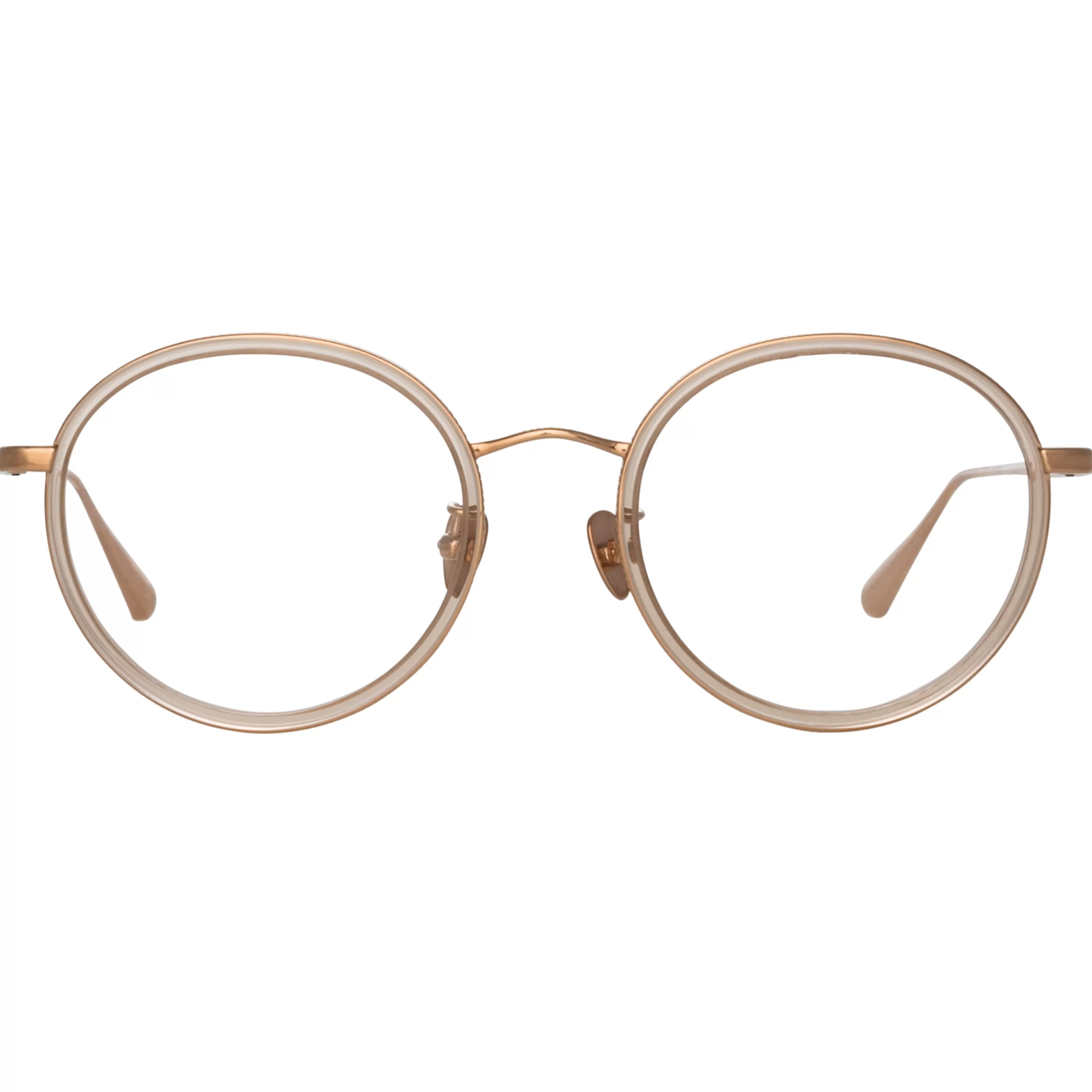 LINDA FARROW (U.K.) Sato Oval Optical Frame in Rose Gold