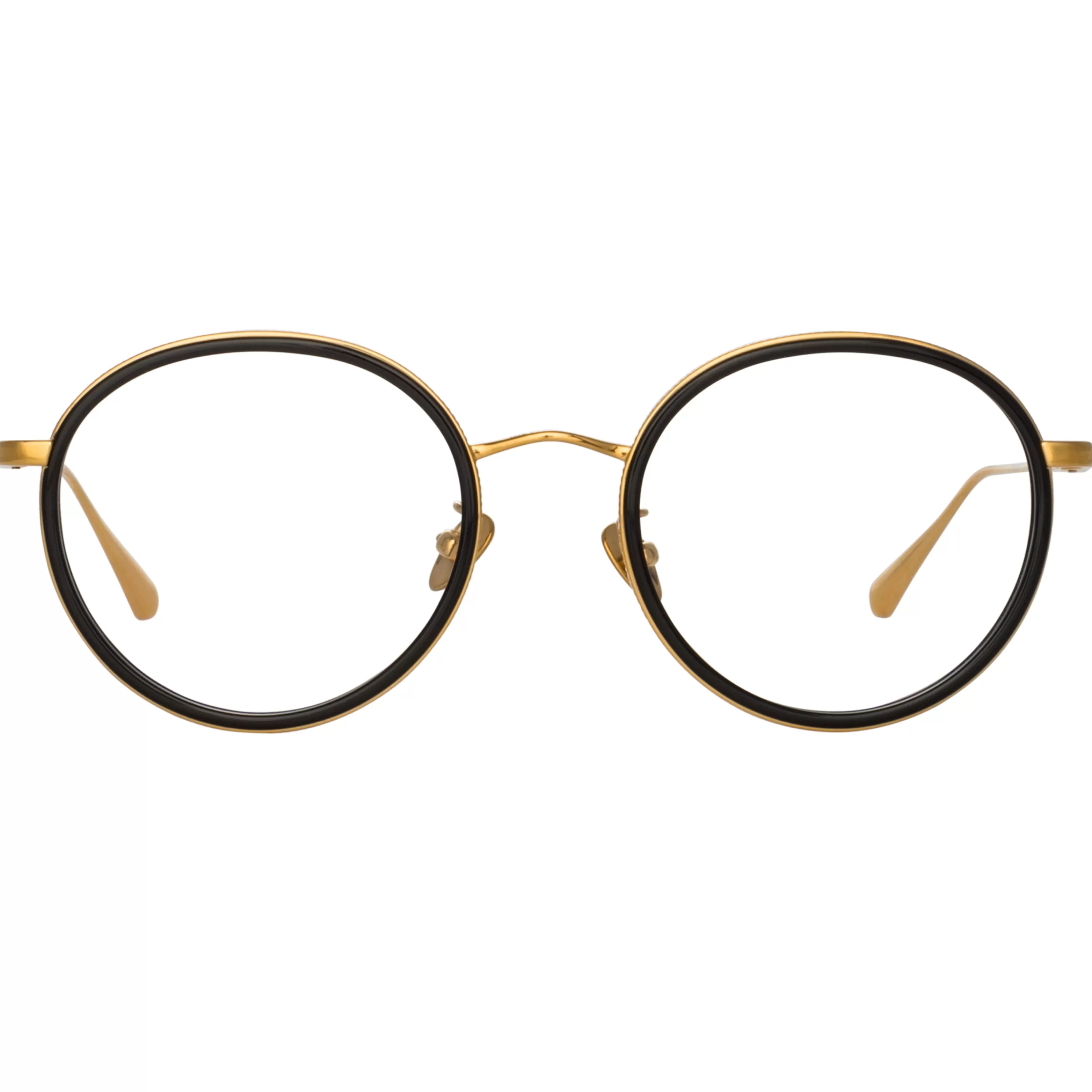 LINDA FARROW (U.K.) Sato Oval Optical Frame in Yellow Gold