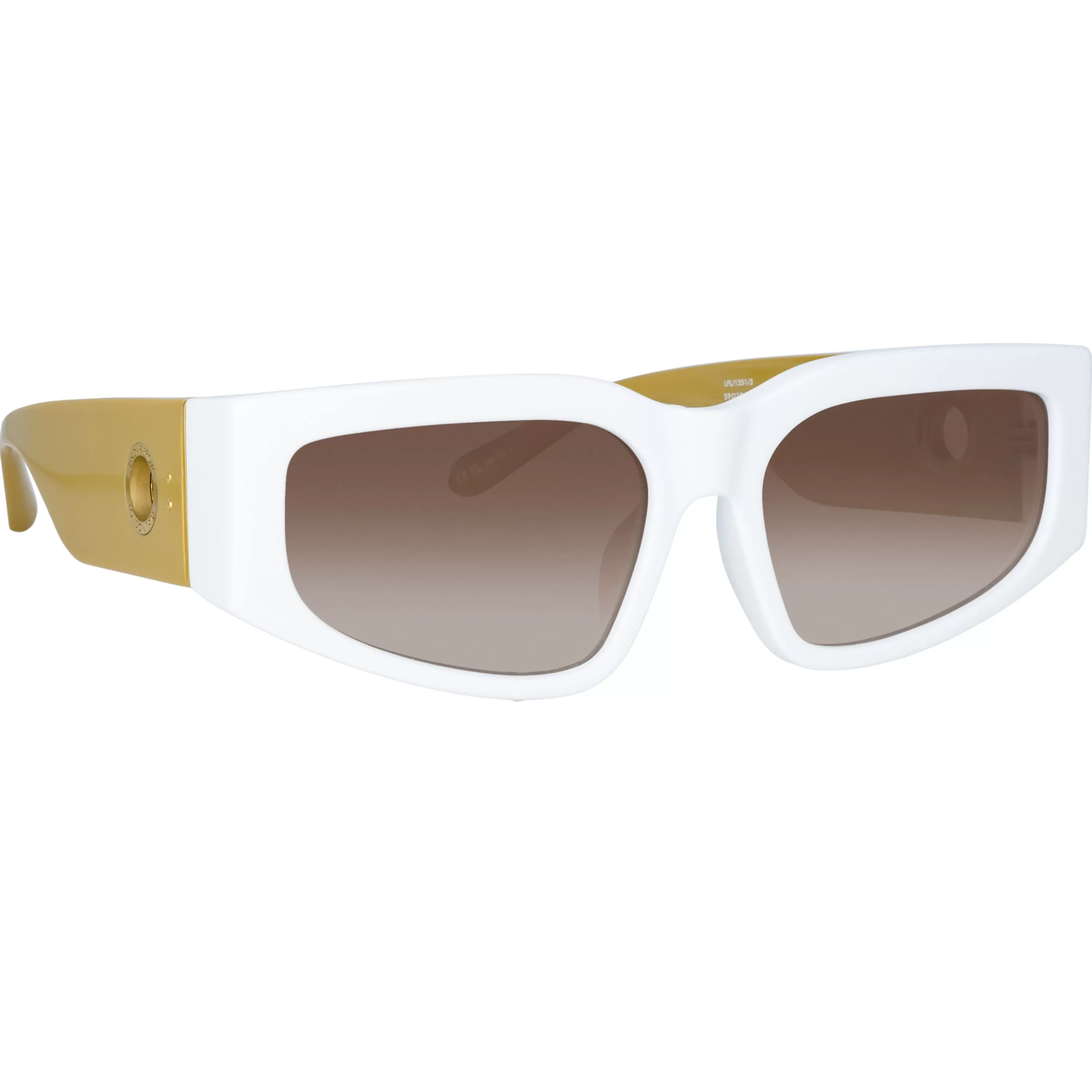 LINDA FARROW (U.K.) Senna Cat Eye Sunglasses in White