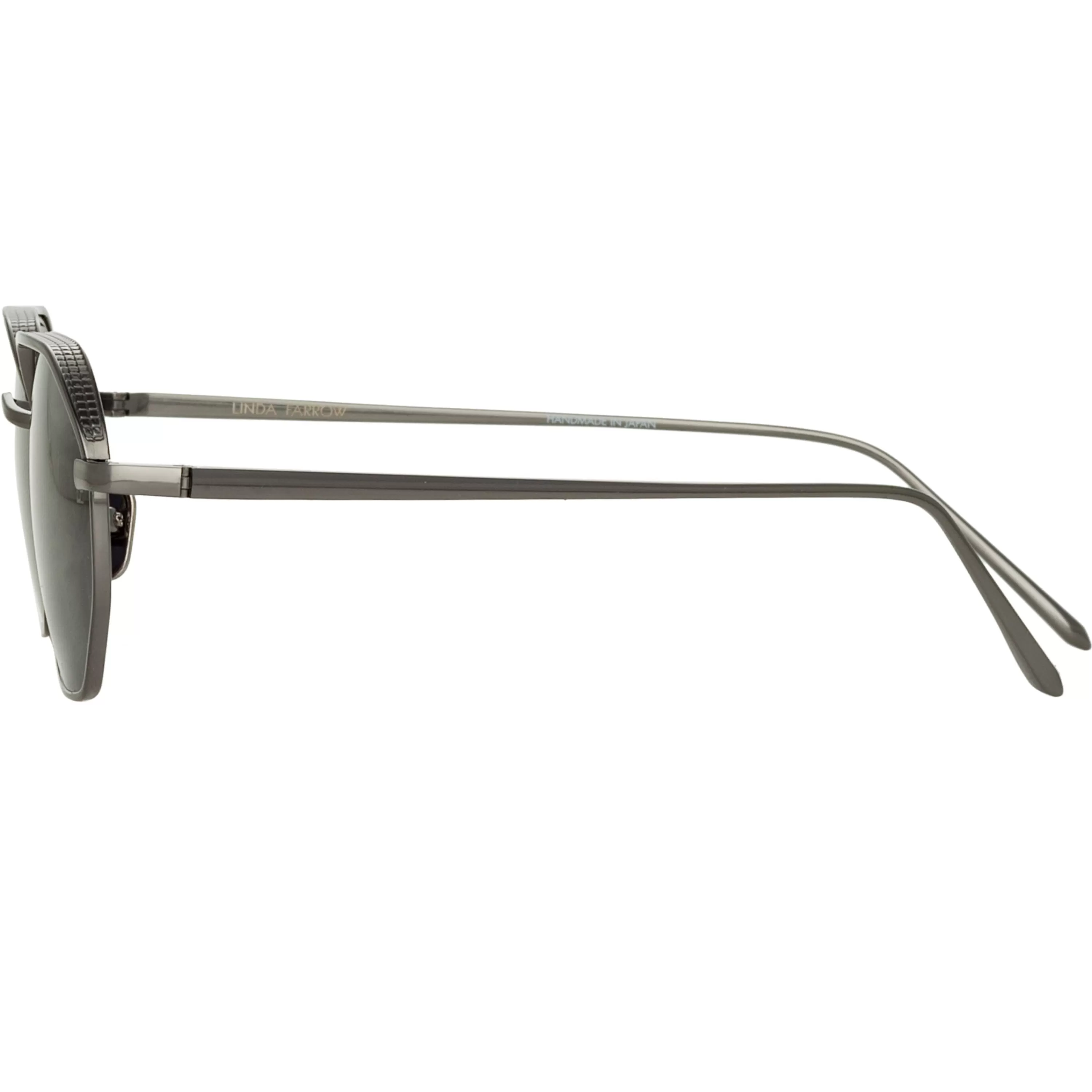 shaw_angular_glasses_in_nickel_and_grey_2.webp LINDA FARROW UK Shaw Angular Glasses in Nickel and Grey