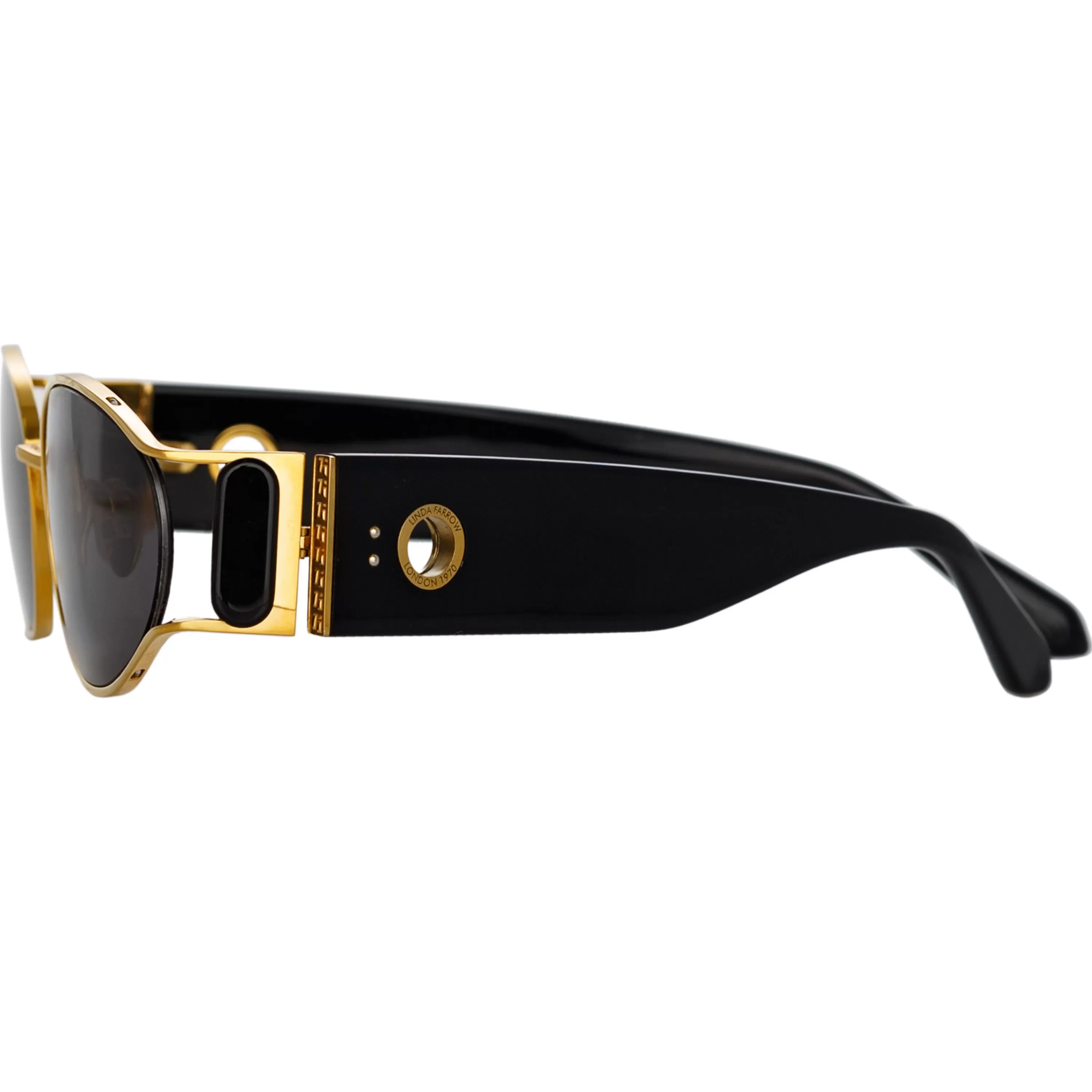 shelby_cat_eye_sunglasses_in_black_mens_2.webp LINDA FARROW (U.K.) Shelby Cat Eye Sunglasses in Black (Men's)