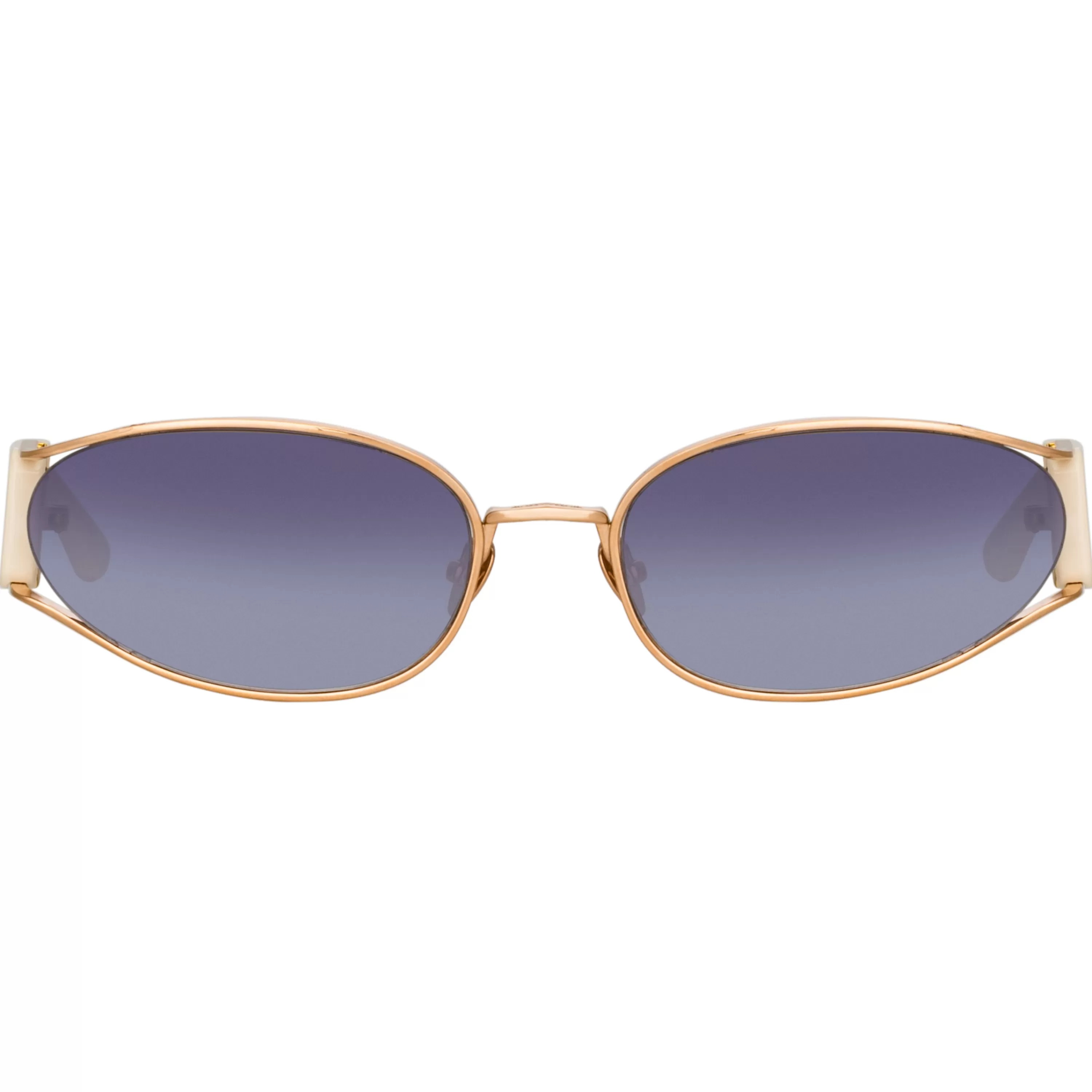 Women LINDA FARROW (U.K.) Shelby Cat Eye Sunglasses in Cream