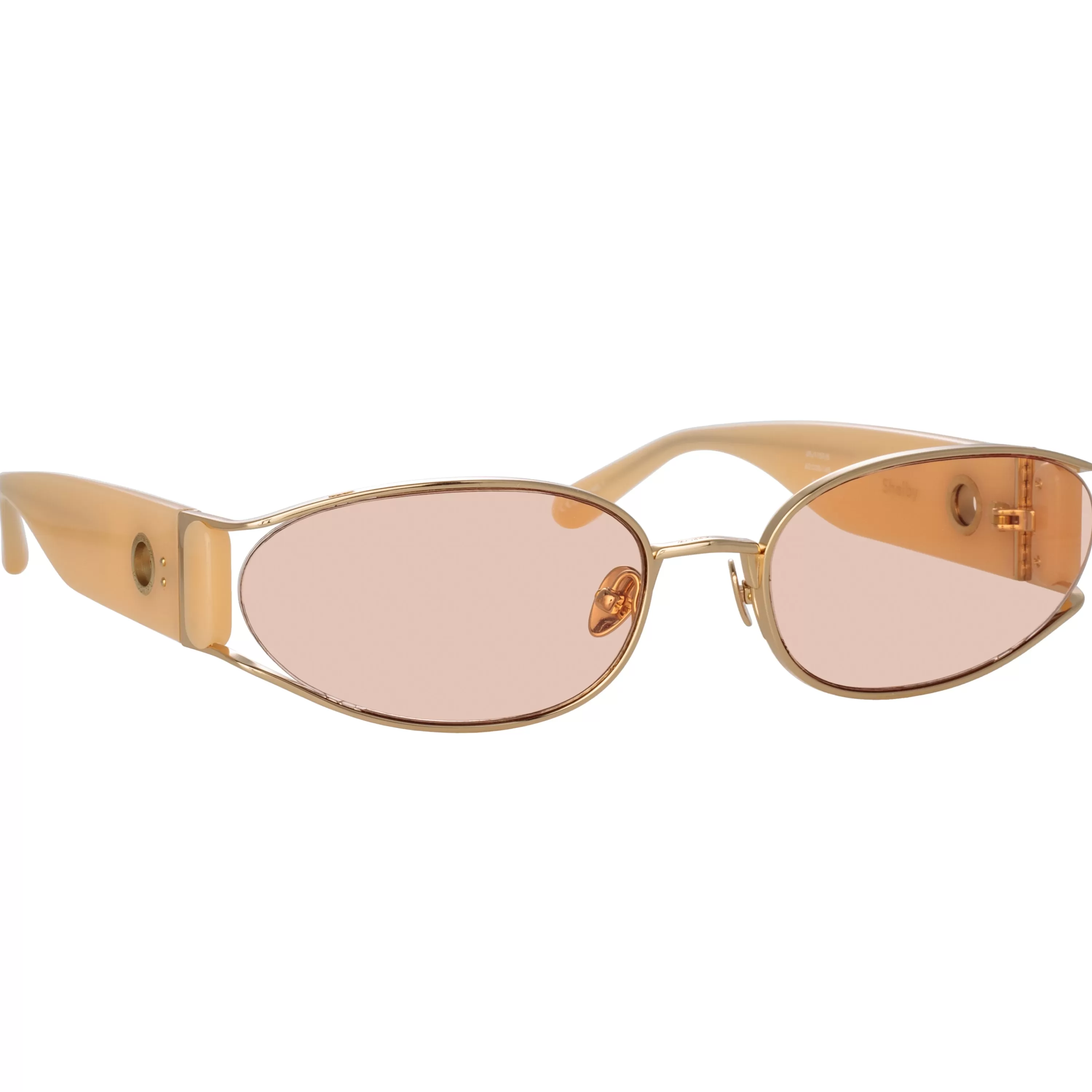 shelby_cat_eye_sunglasses_in_peach_2.webp LINDA FARROW (U.K.) Shelby Cat Eye Sunglasses in Peach