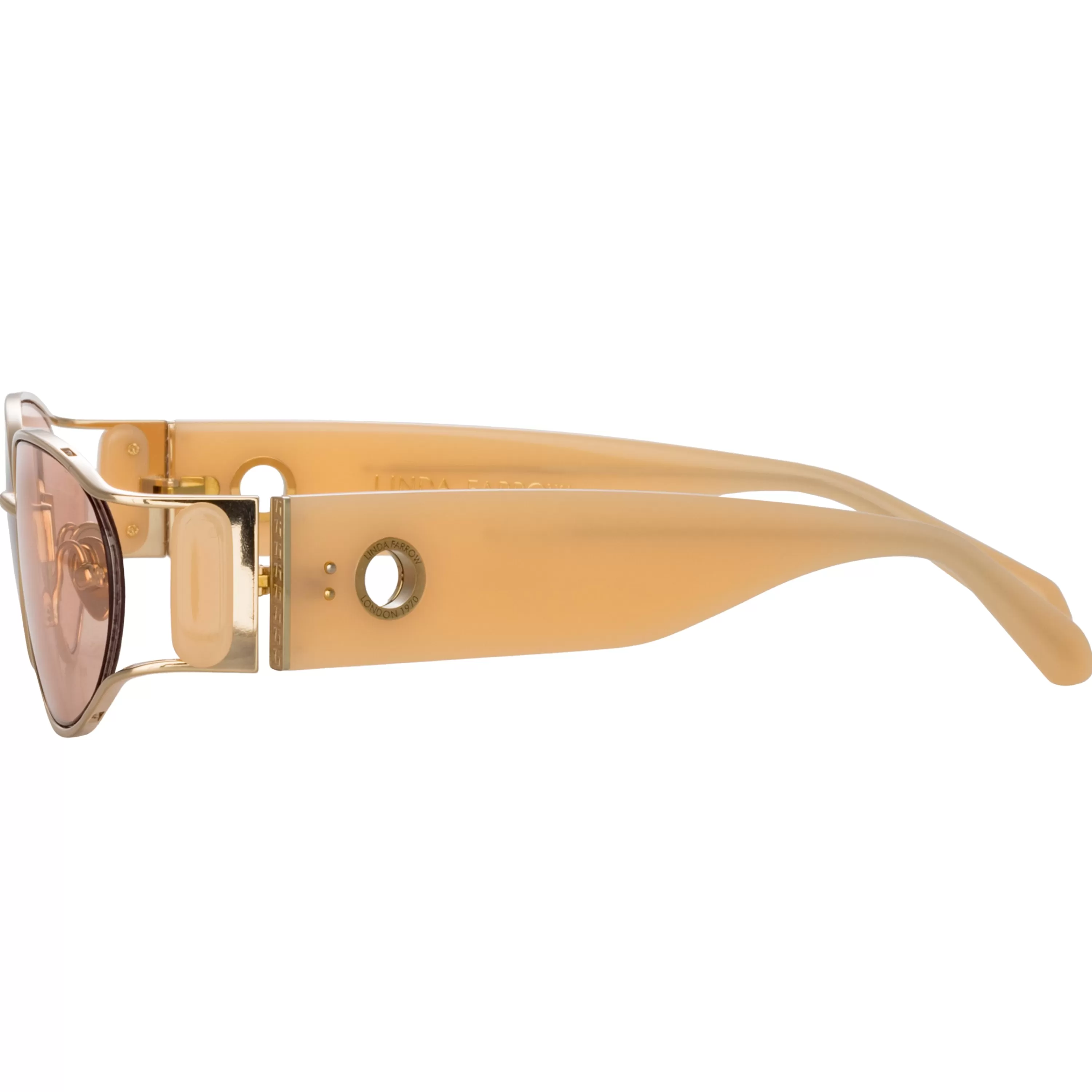 shelby_cat_eye_sunglasses_in_peach_4.webp LINDA FARROW (U.K.) Shelby Cat Eye Sunglasses in Peach