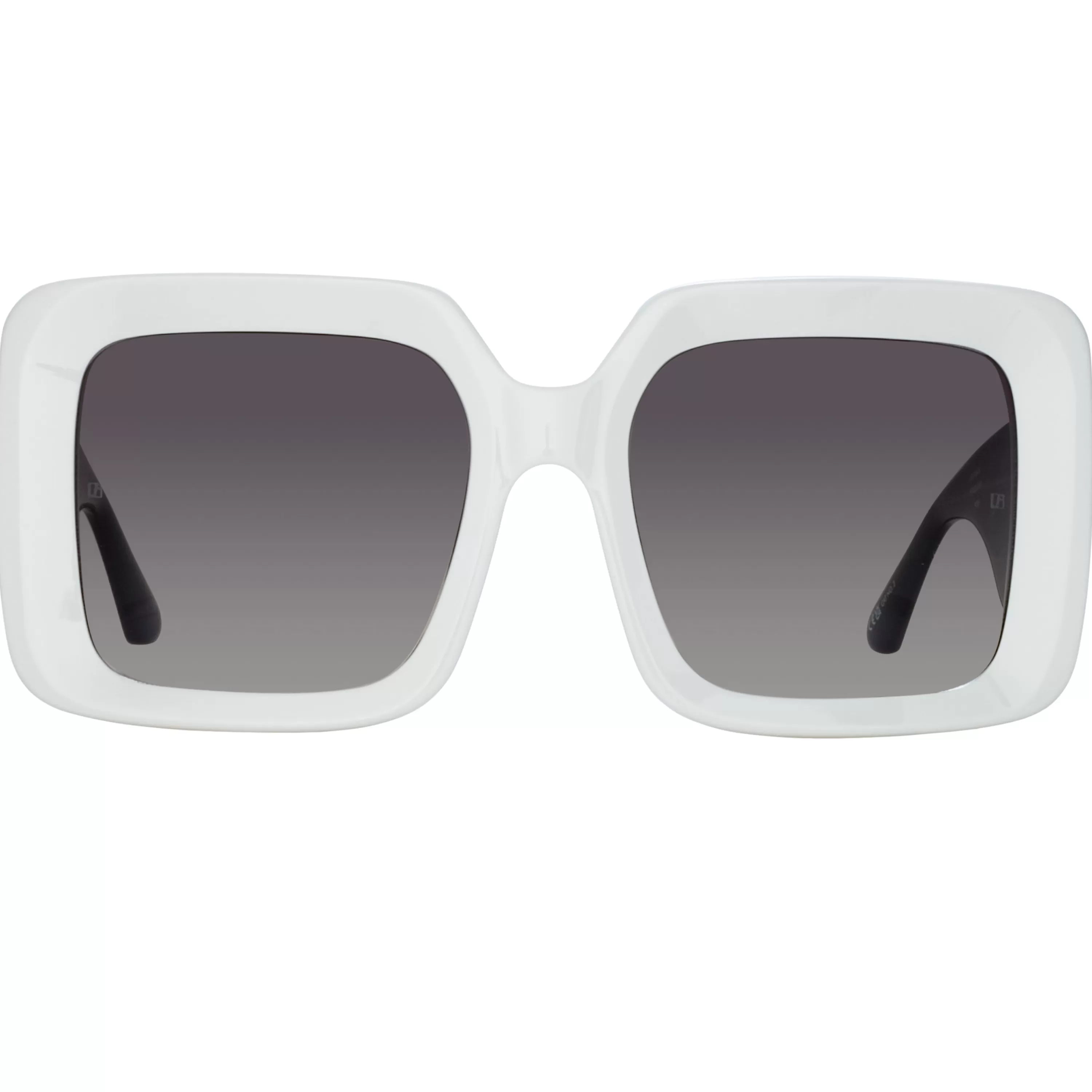 Women LINDA FARROW (U.K.) Shelly Oversize Sunglasses in White