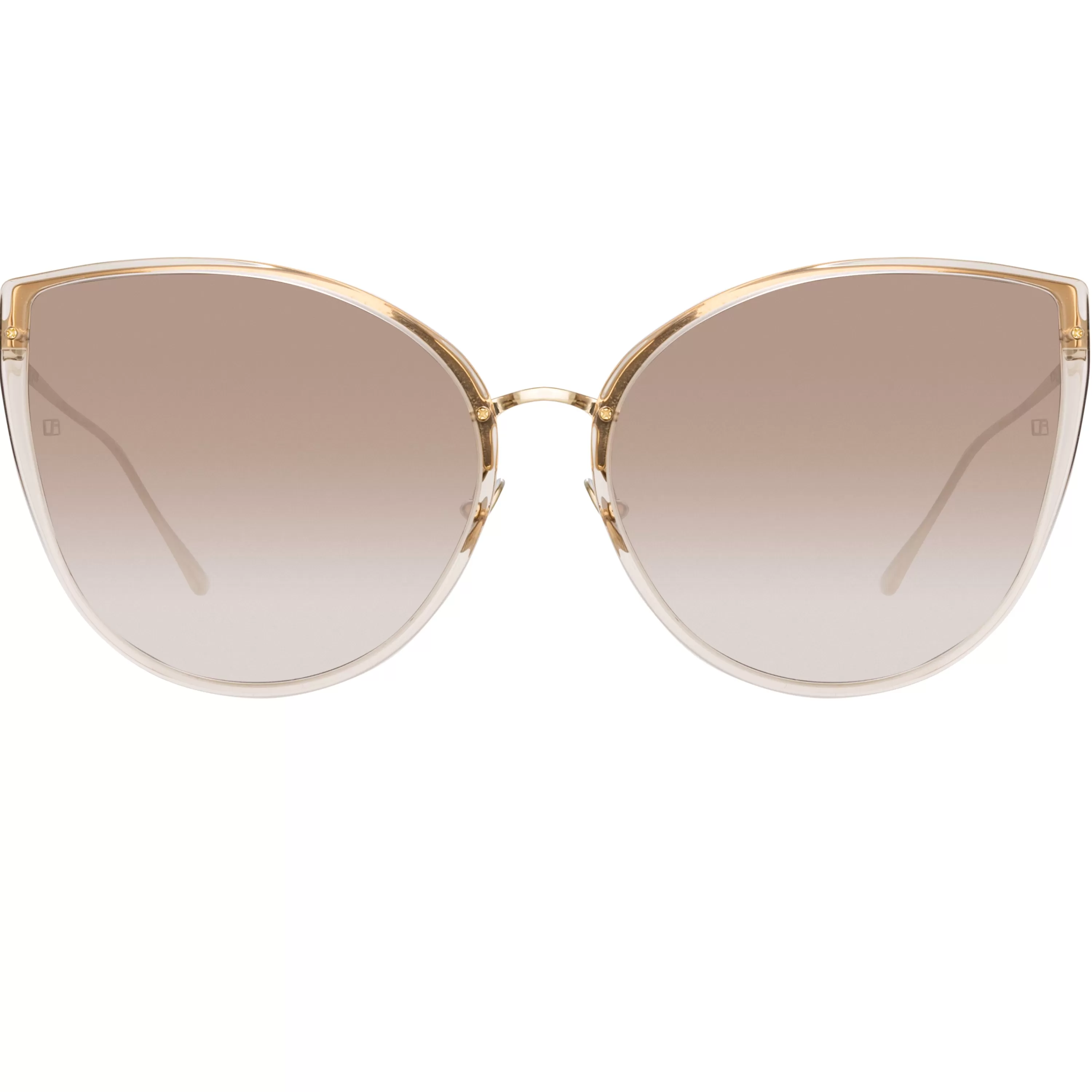 LINDA FARROW (U.K.) Silvie Cat Eye Sunglasses in Ash and Mocha