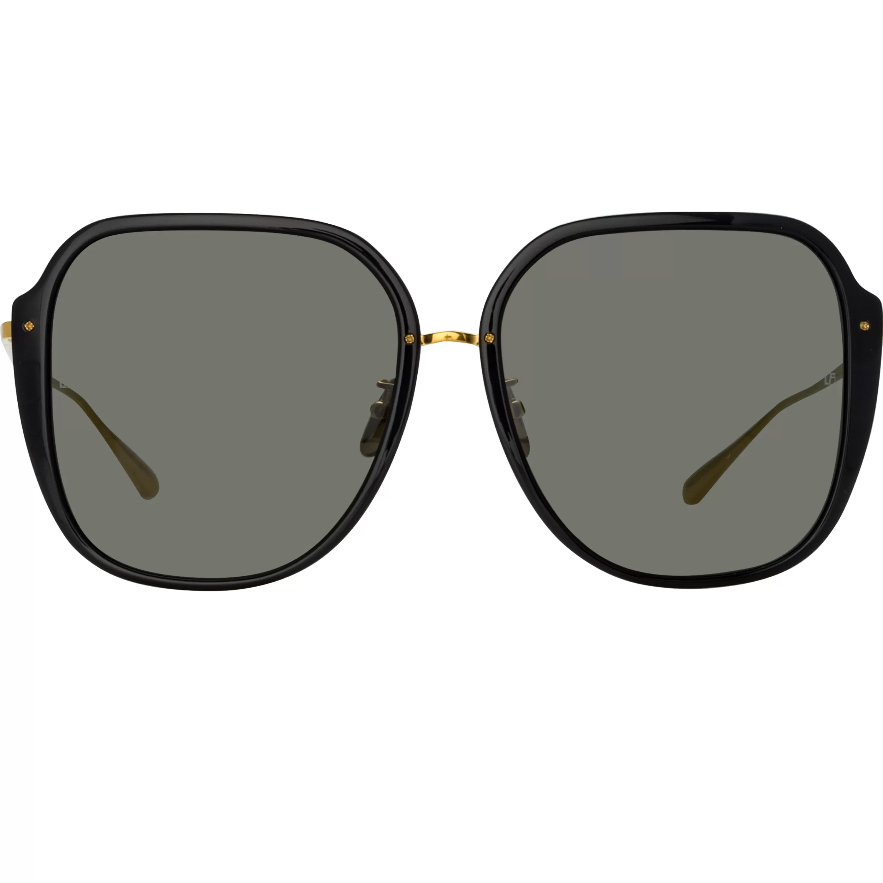 Women LINDA FARROW LUXE Sofia Oversized Sunglasses in Black