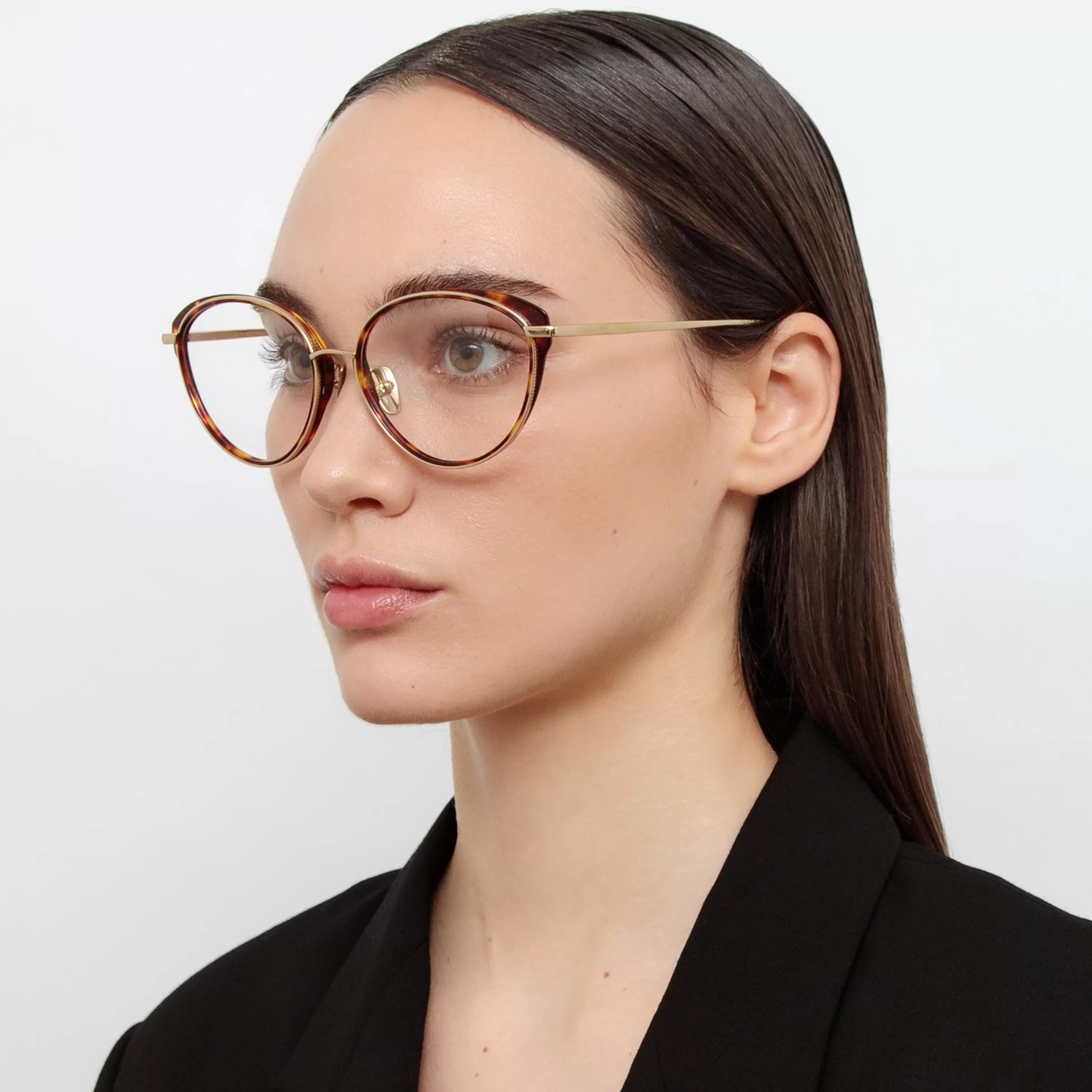 Women LINDA FARROW (U.K.) Song Cat Eye Optical Frame in Tortoiseshell