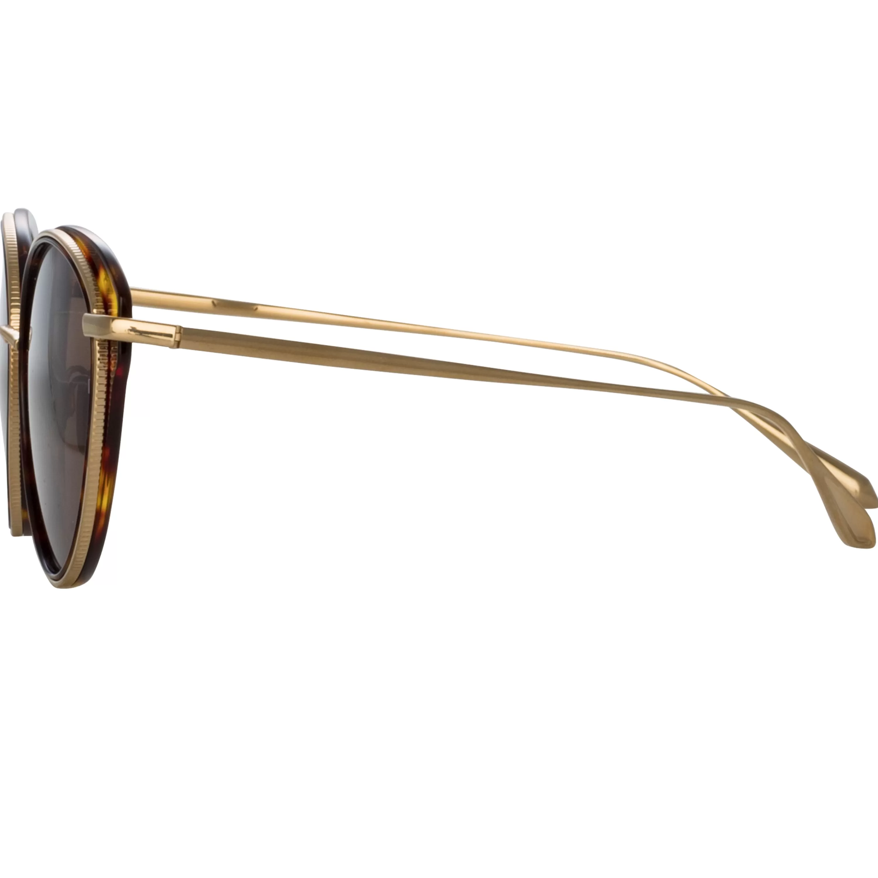 Women LINDA FARROW (U.K.) Song Cat Eye Sunglasses in Light Gold and Tortoiseshell