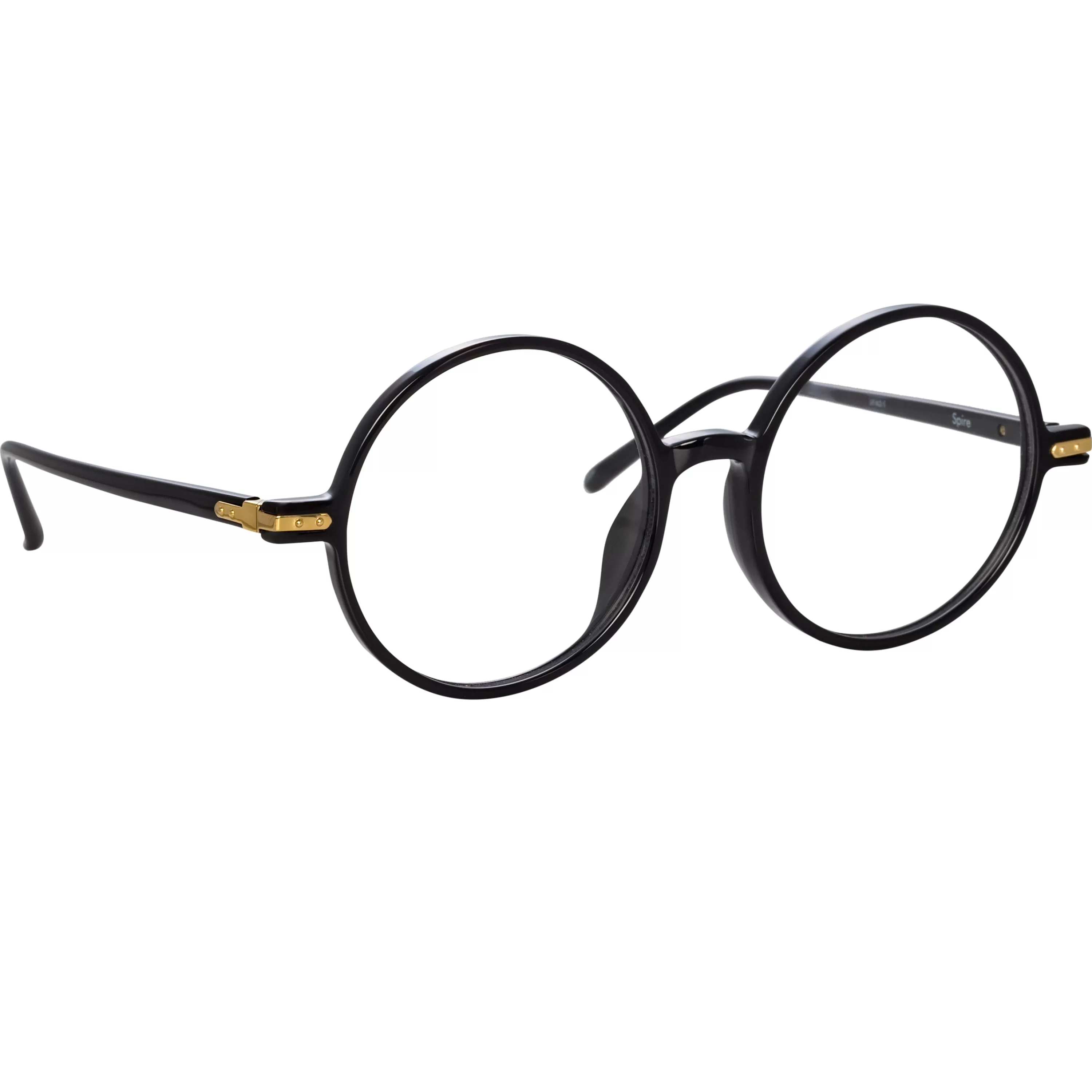 Linda Farrow Linear Spire Round Optical Frame in Black