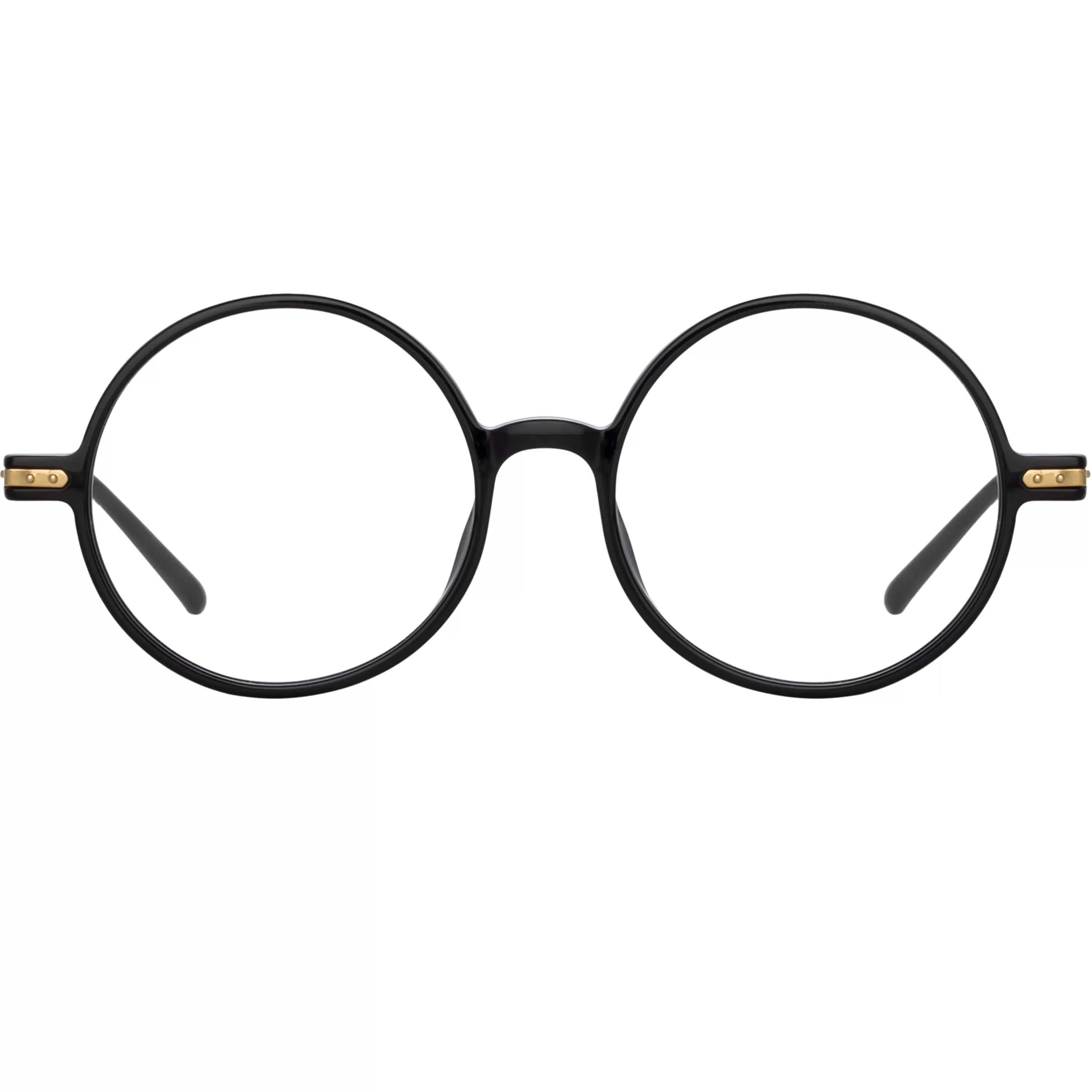 Linda Farrow Linear Spire Round Optical Frame in Black