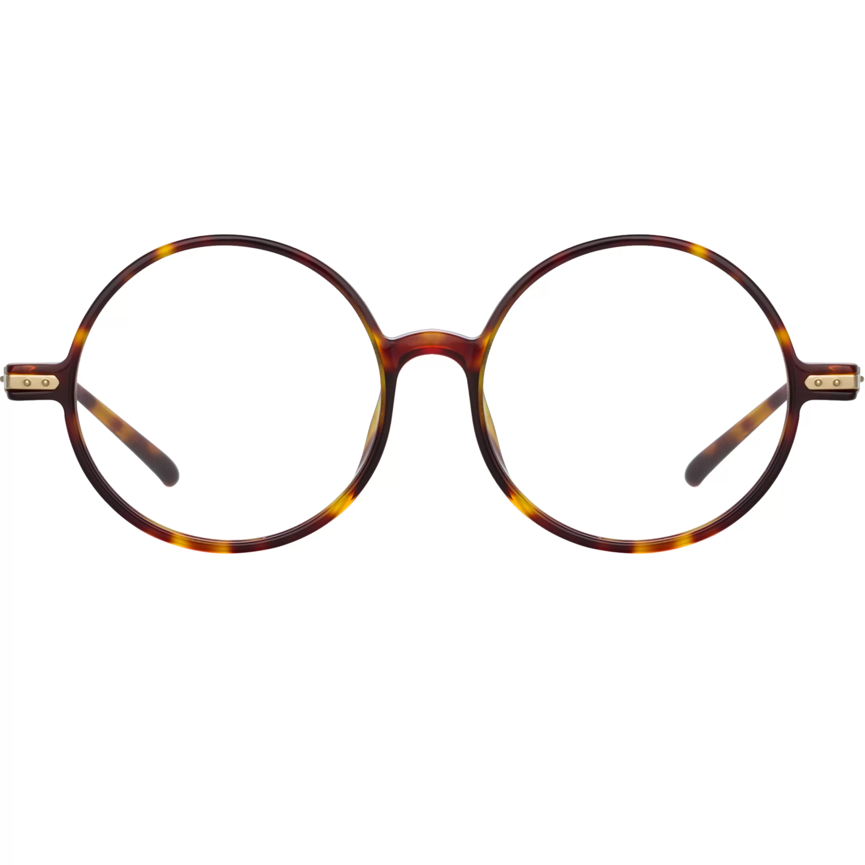 Linda Farrow Linear Spire Round Optical Frame in Tortoiseshell