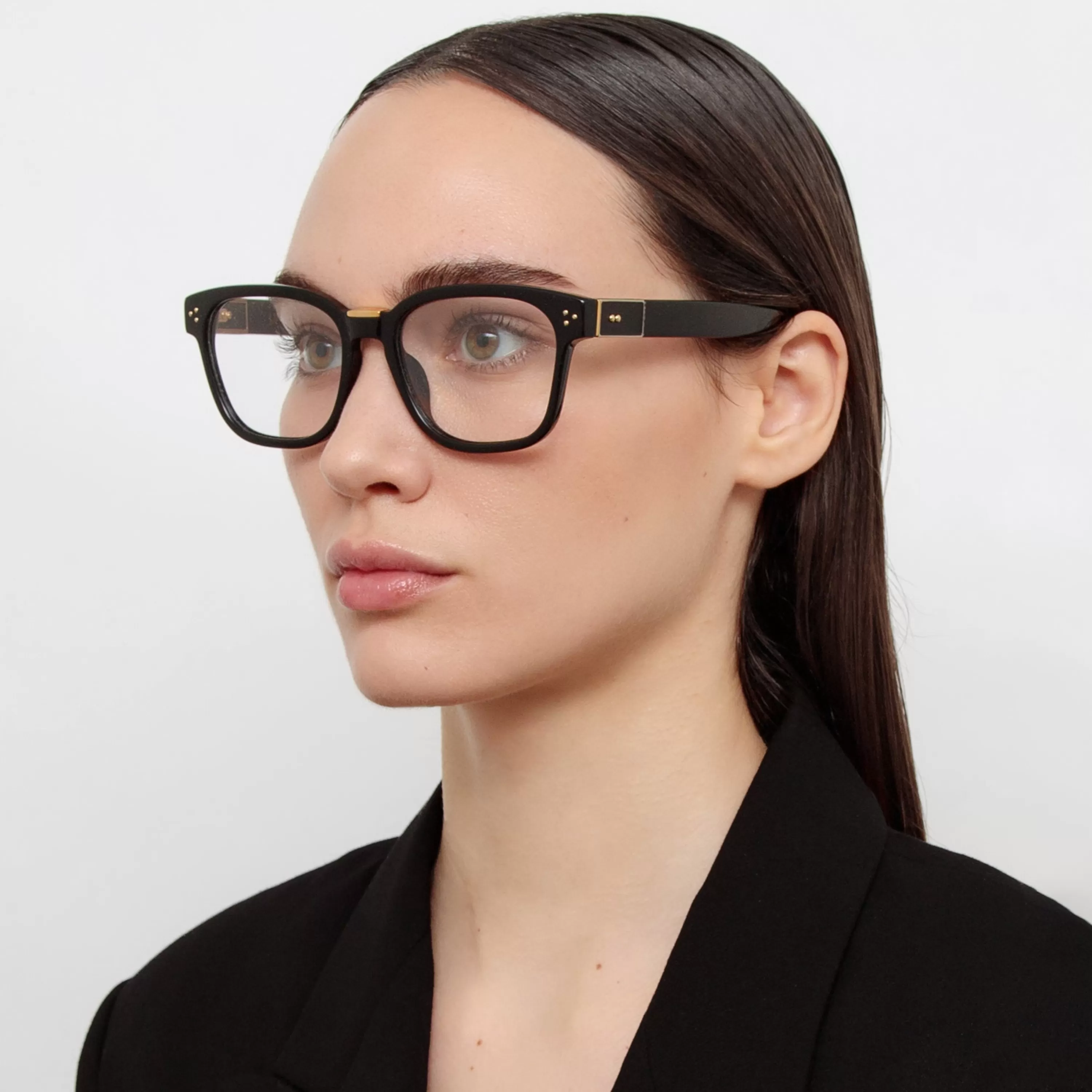 Women LINDA FARROW (U.K.) Steffen Optical D-Frame in Black