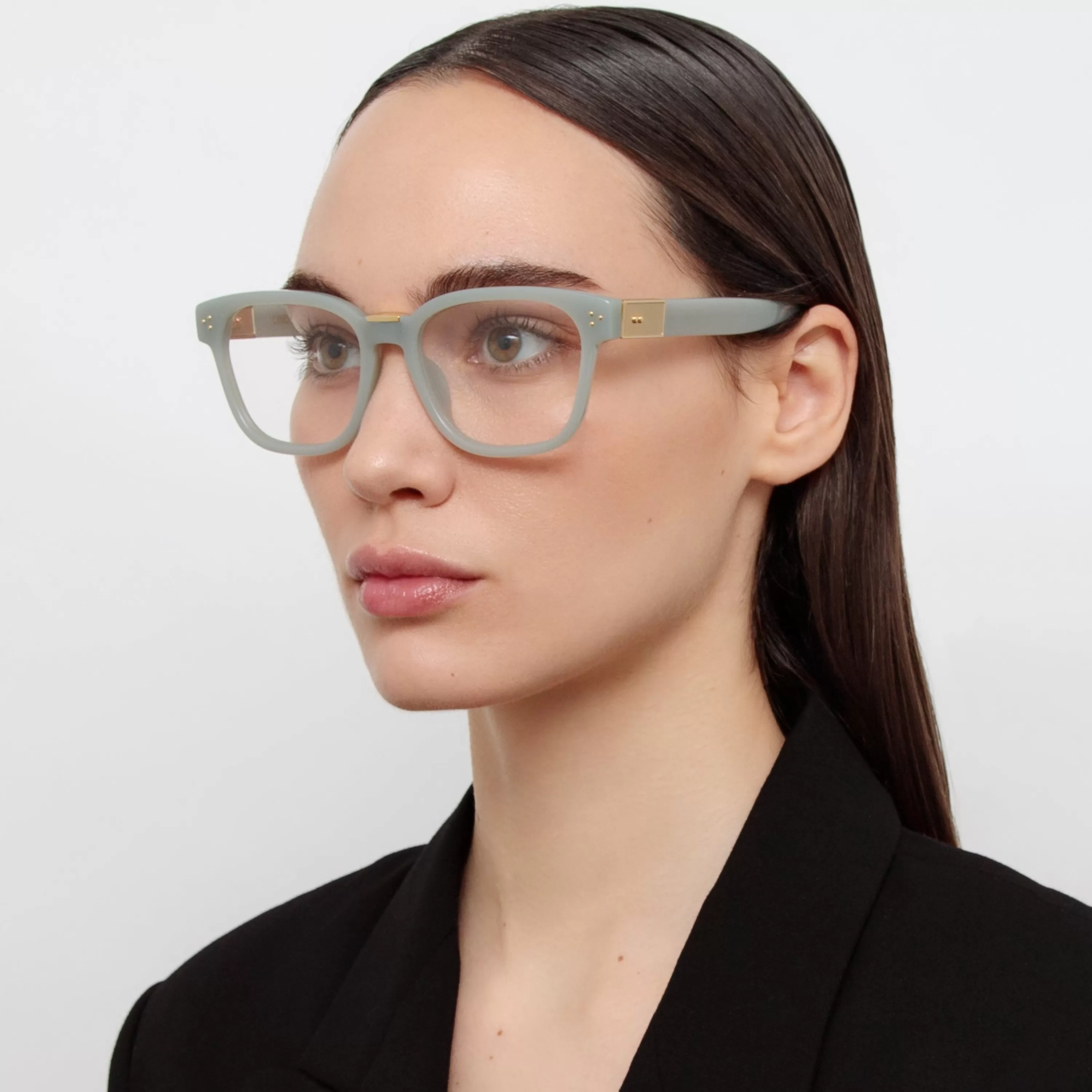 Women LINDA FARROW (U.K.) Steffen Optical D-Frame in Steel