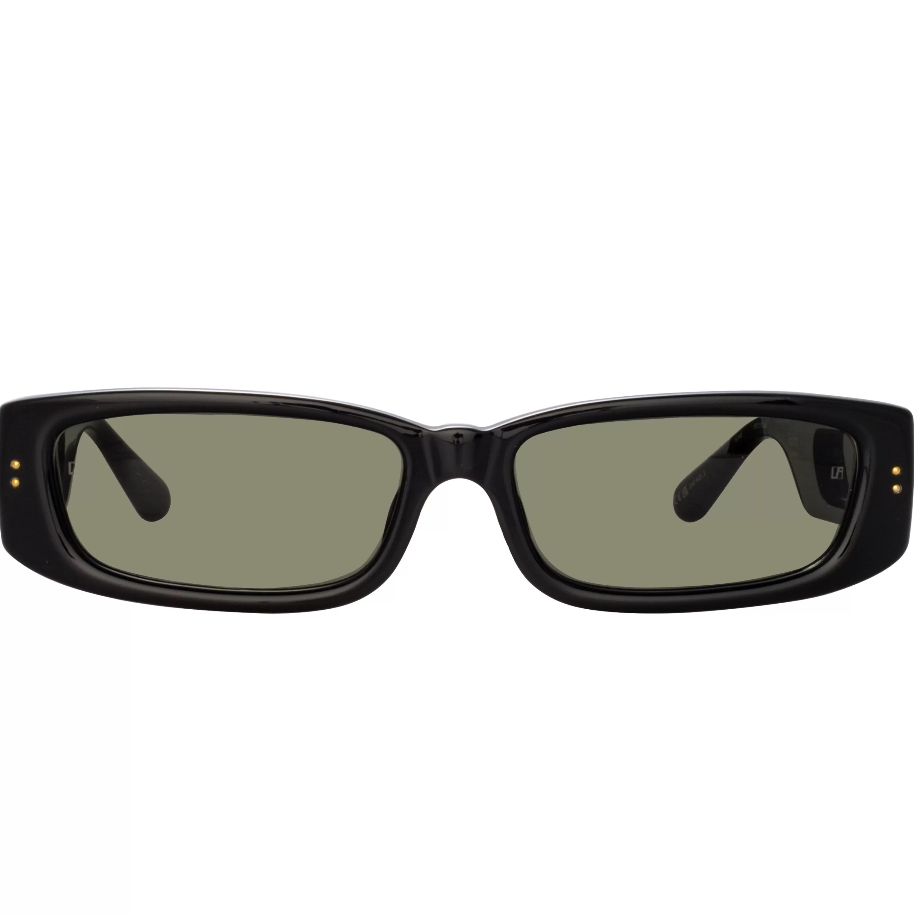 Women LINDA FARROW (U.K.) Talita Rectangular Sunglasses in Black