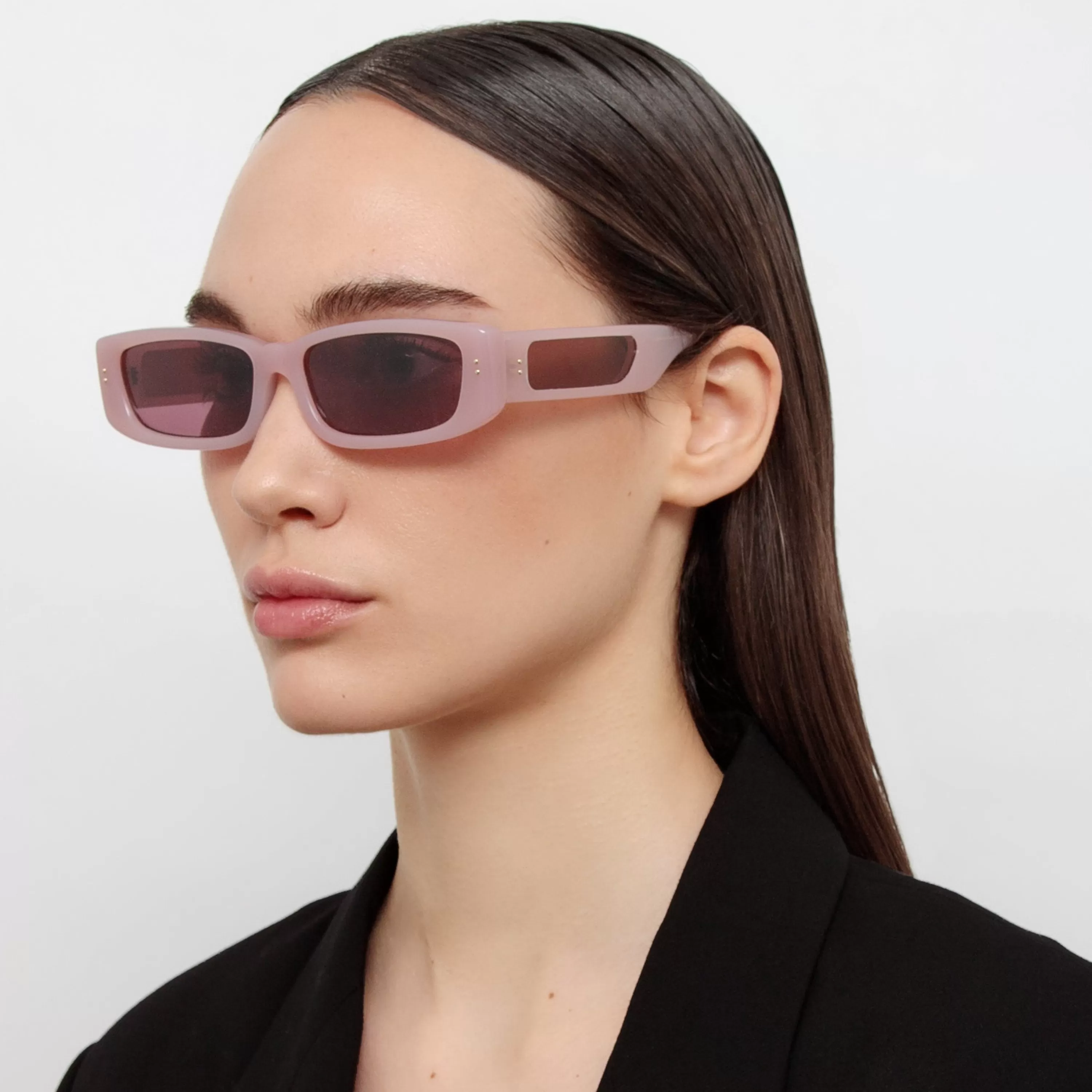 Women LINDA FARROW (U.K.) Talita Rectangular Sunglasses in Lilac