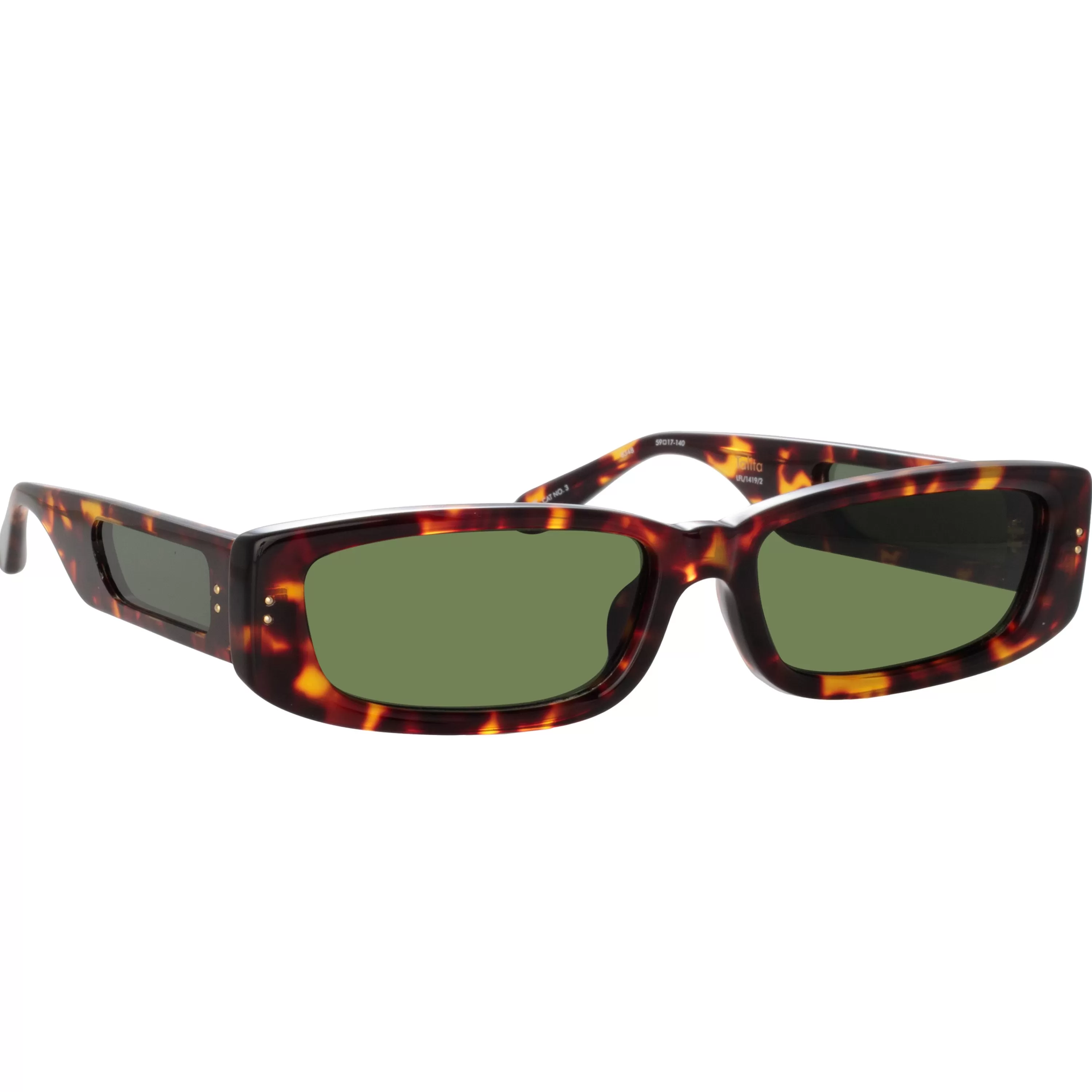 Women LINDA FARROW (U.K.) Talita Rectangular Sunglasses in Tortoiseshell