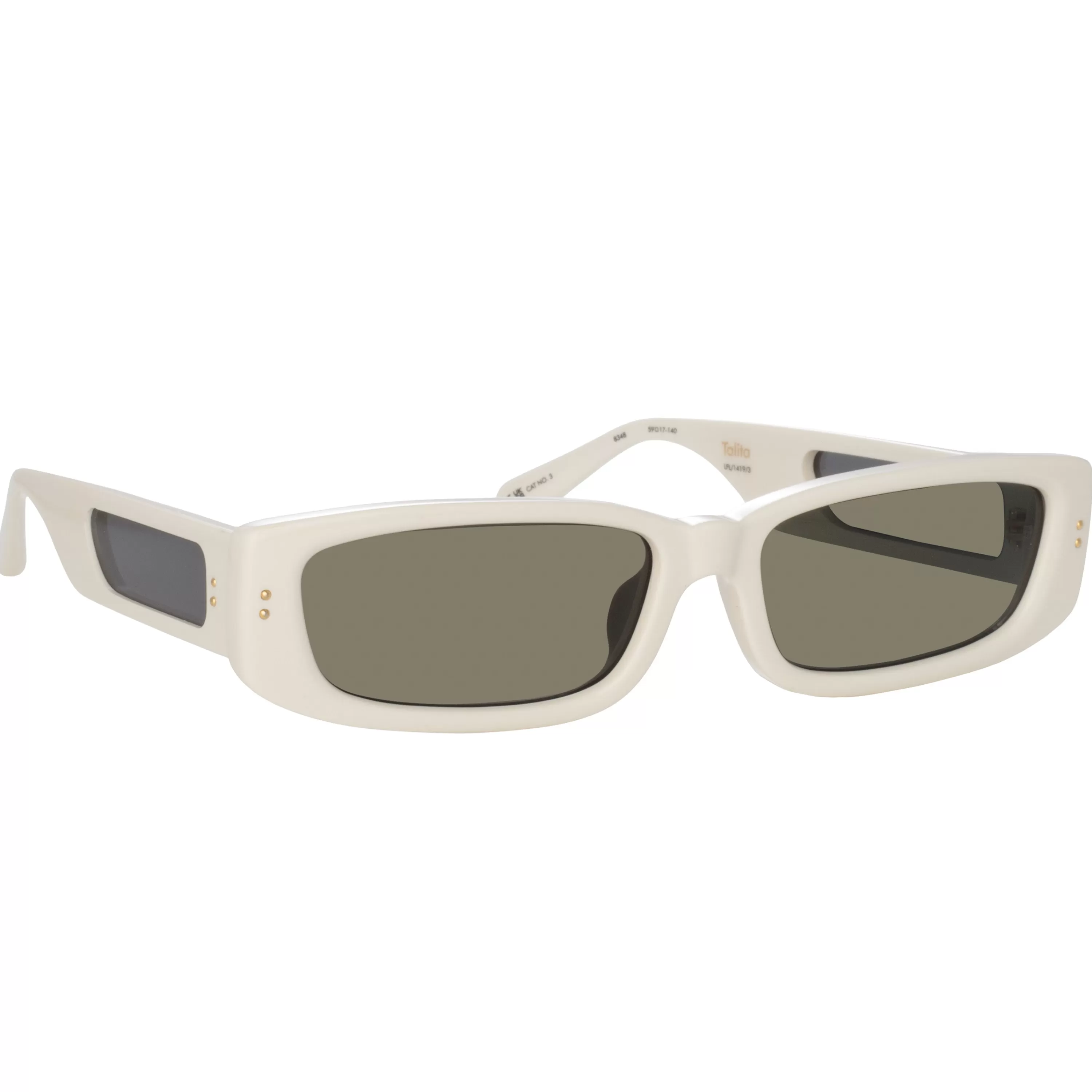 Women LINDA FARROW (U.K.) Talita Rectangular Sunglasses in White
