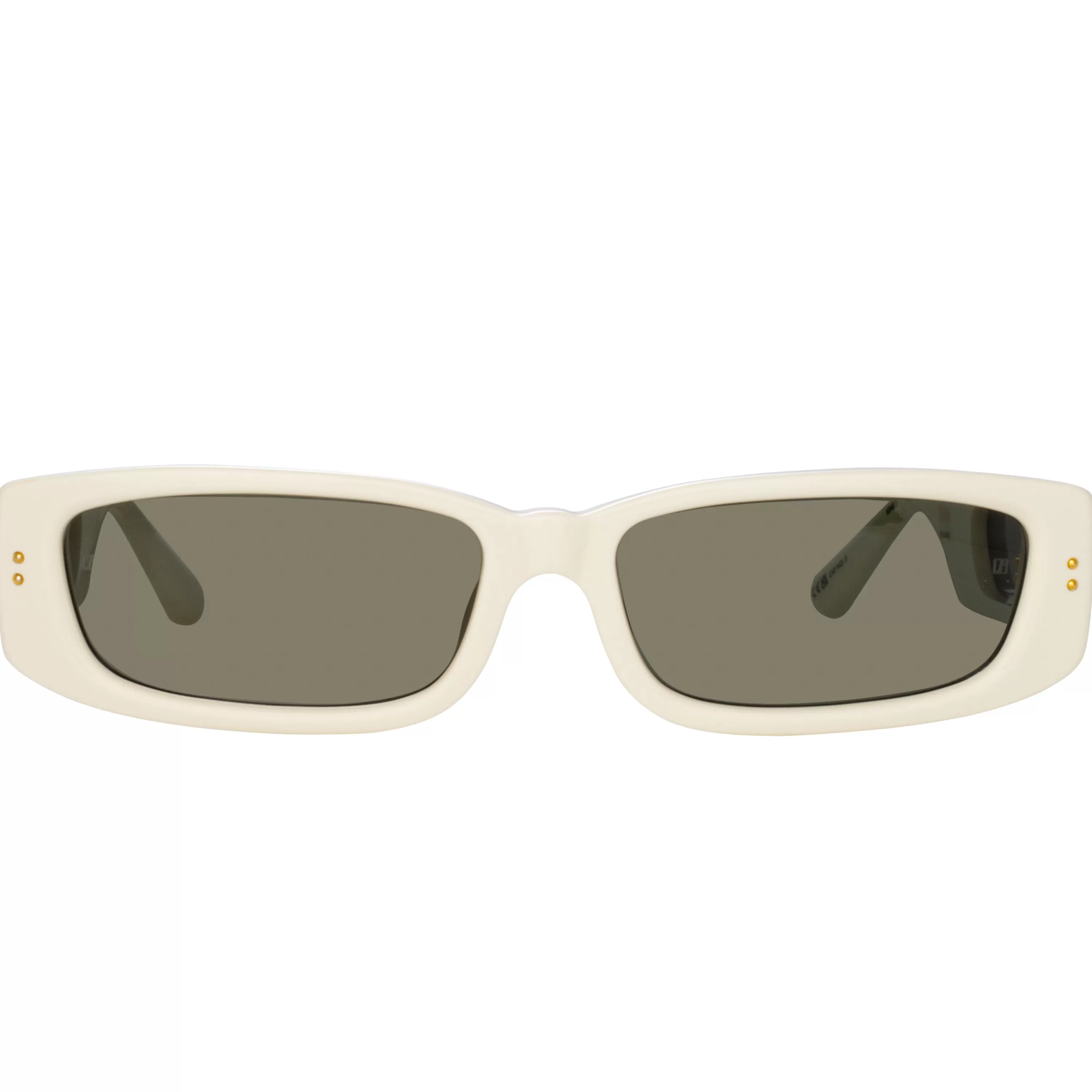 Women LINDA FARROW (U.K.) Talita Rectangular Sunglasses in White