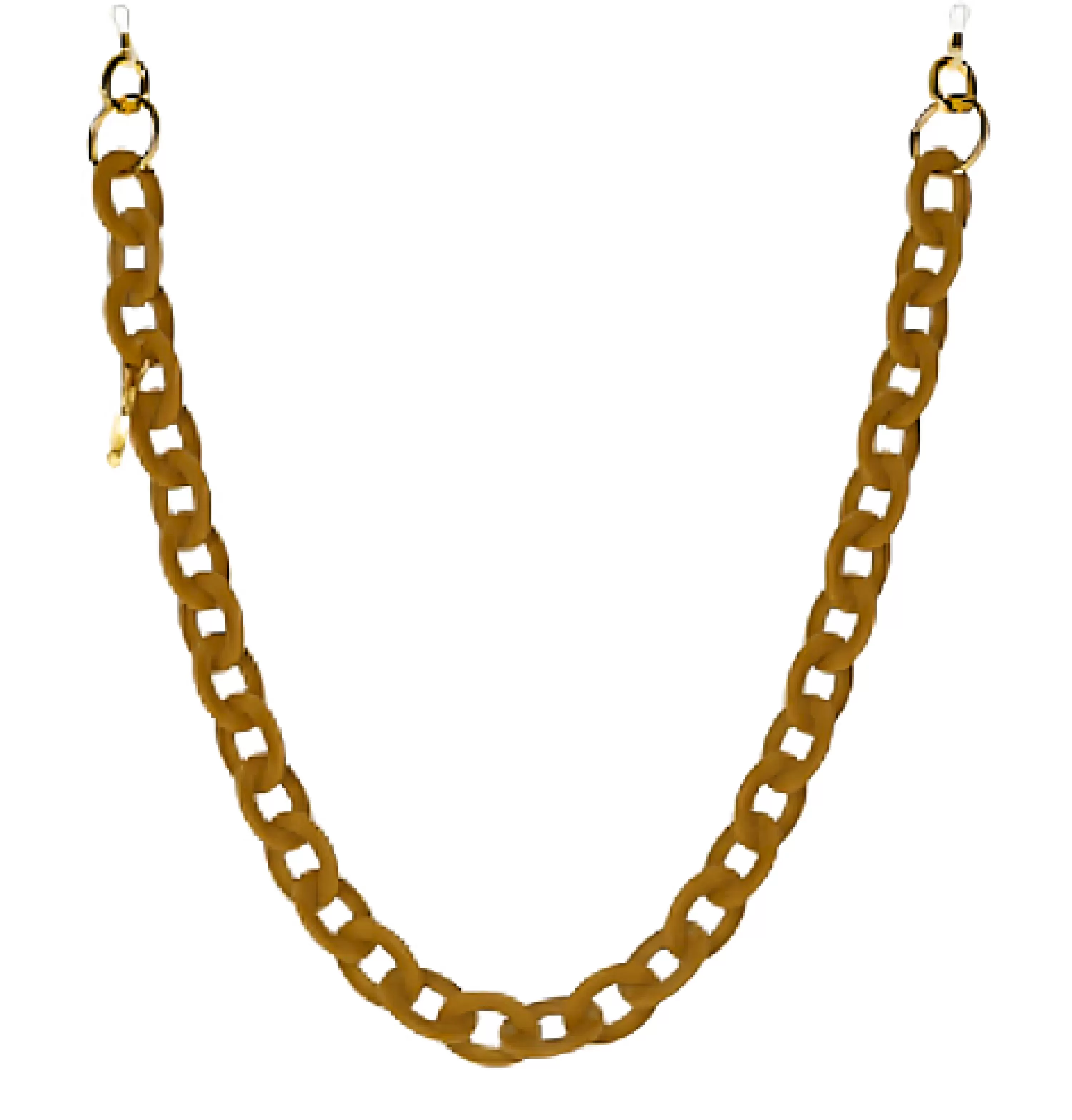 LINDA FARROW (U.K.) Taupe Oval Acetate Chain