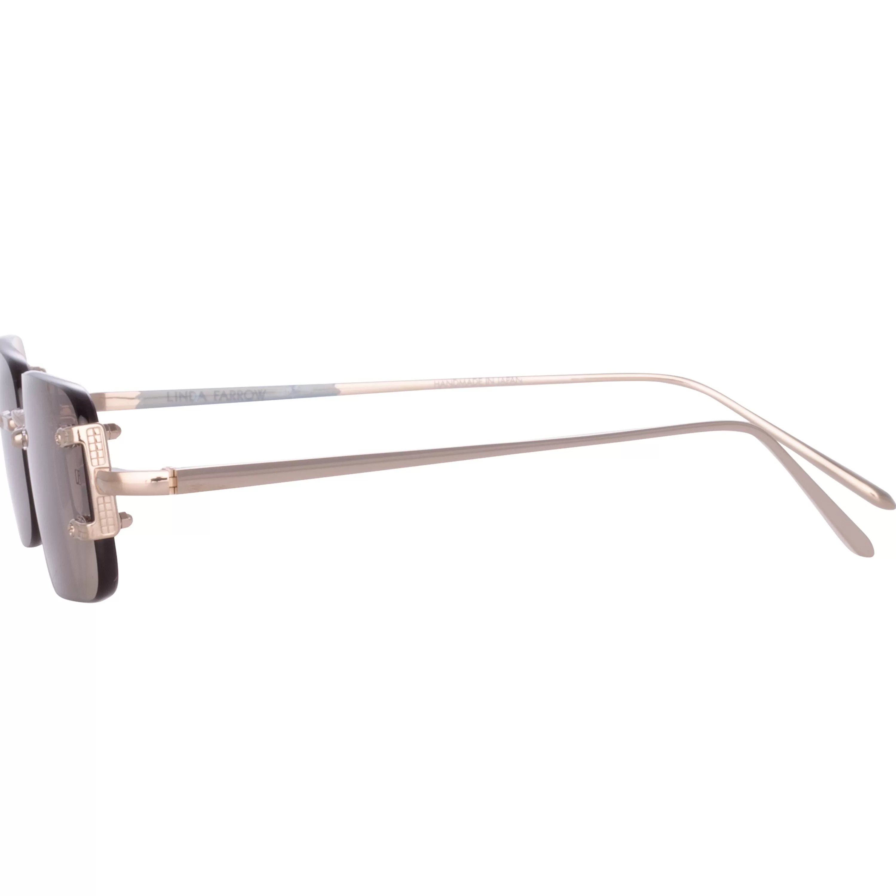 taylor_rectangular_sunglasses_in_light_gold_and_sand_2.webp LINDA FARROW (U.K.) Taylor Rectangular Sunglasses in Light Gold and Sand