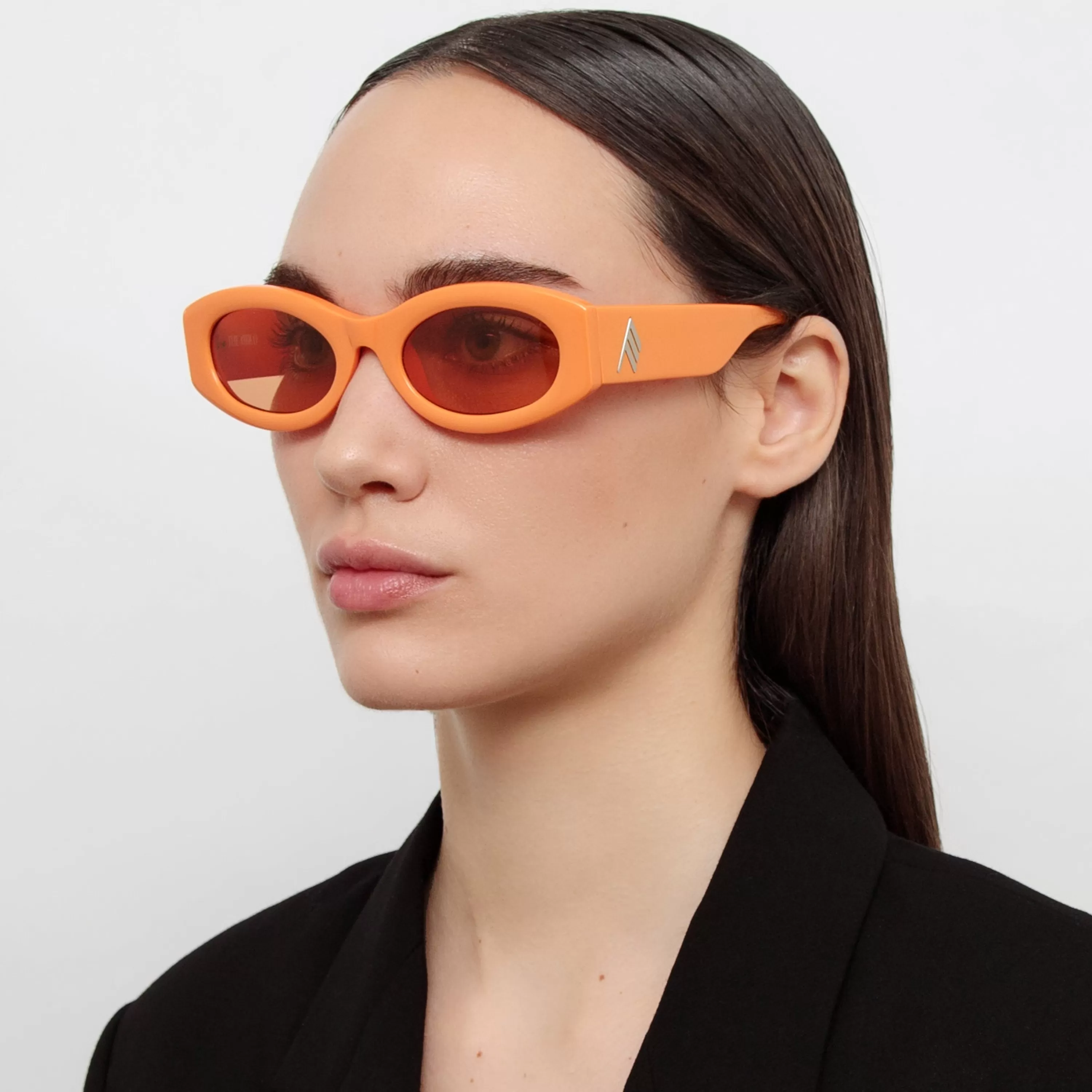 The Attico Berta Oval Sunglasses in Orange