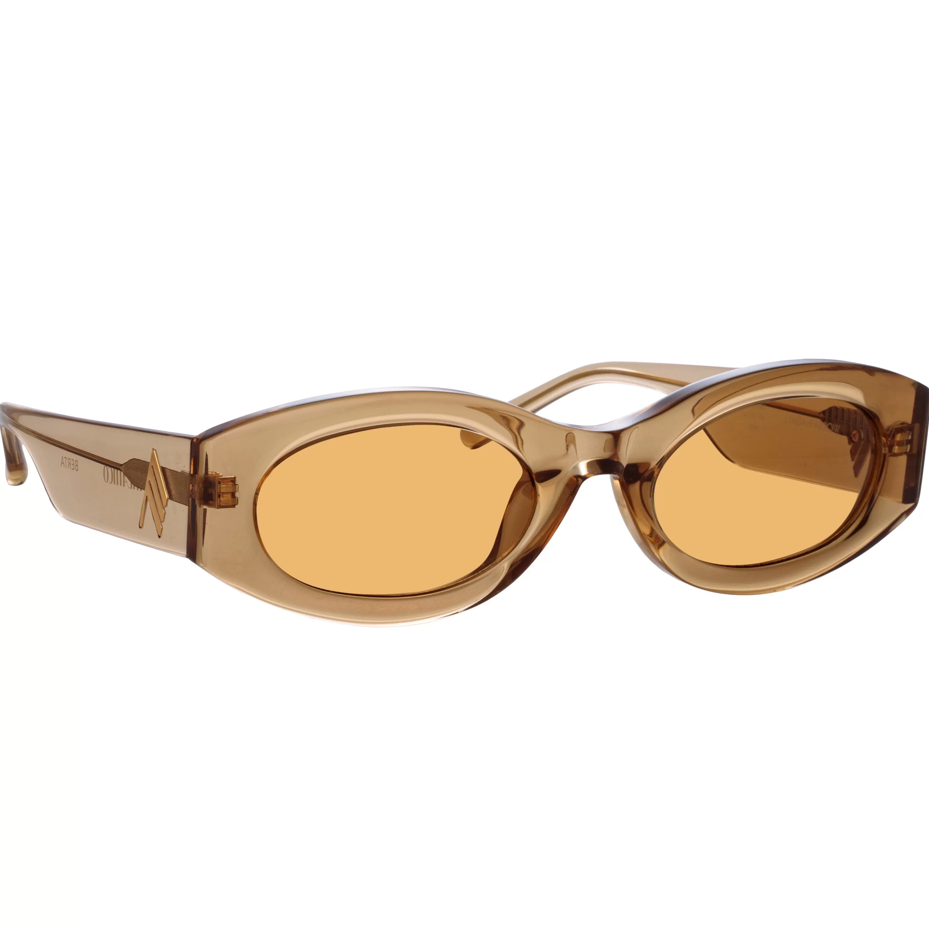 The Attico Berta Oval Sunglasses in Sand