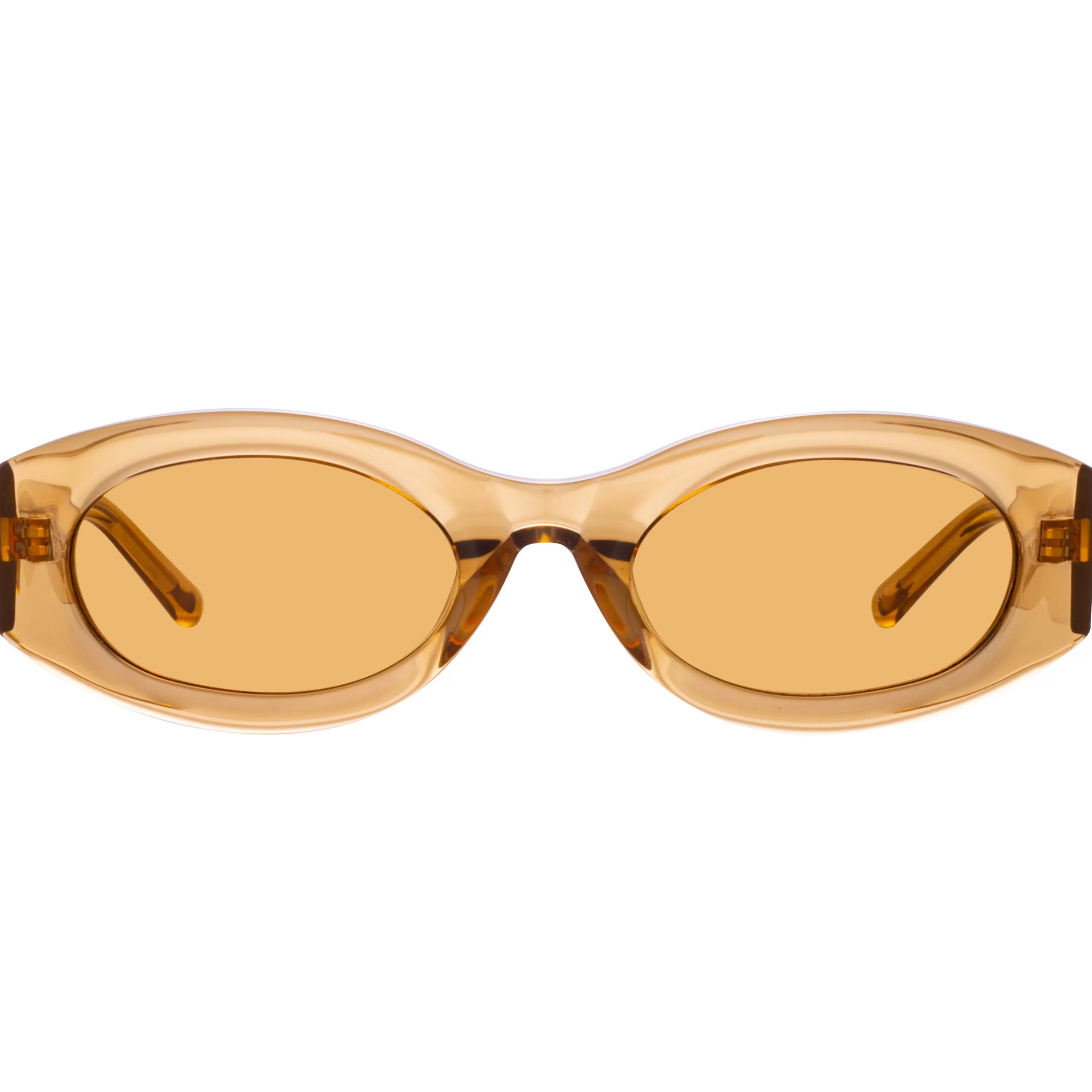 The Attico Berta Oval Sunglasses in Sand