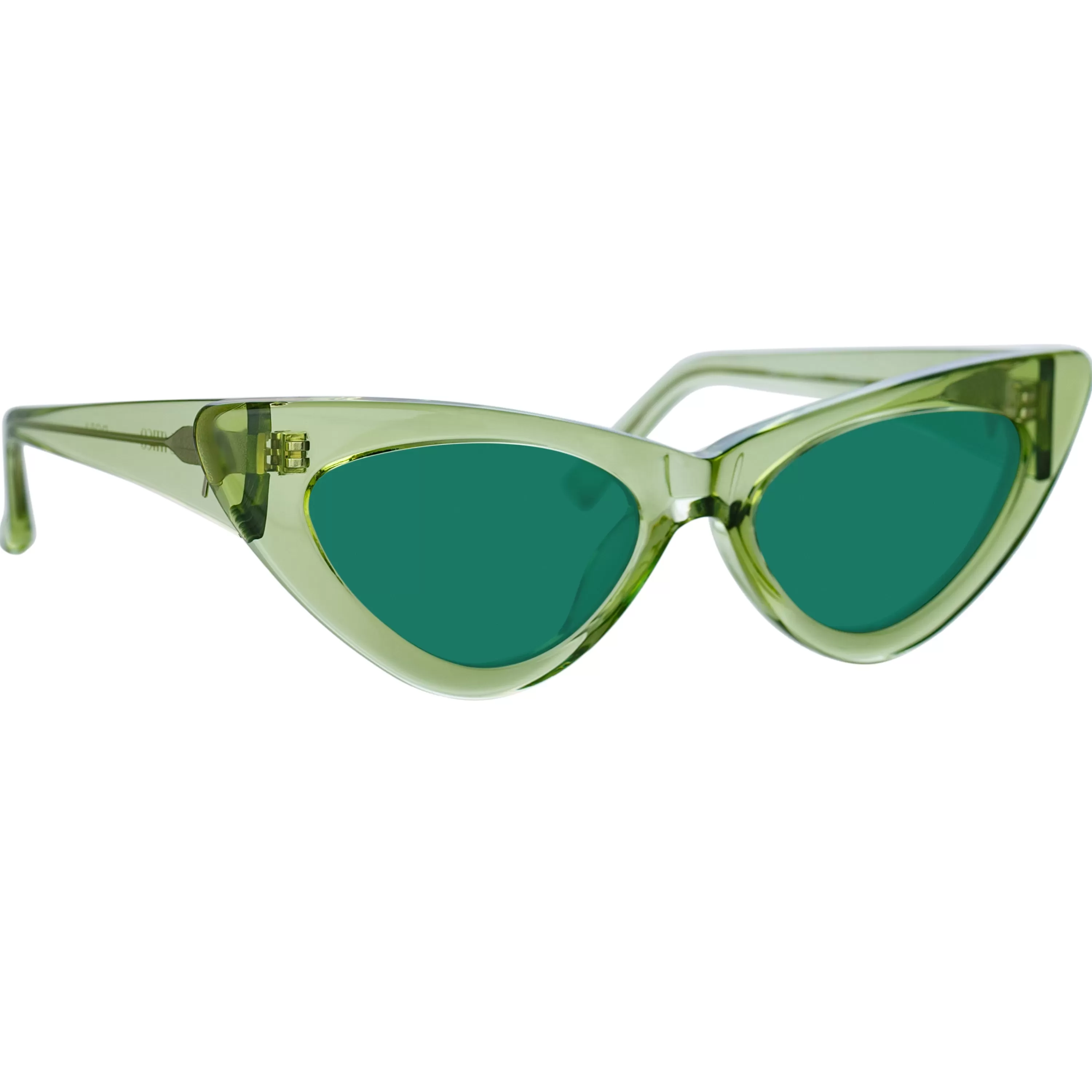 The Attico Dora Cat Eye Sunglasses in Lime