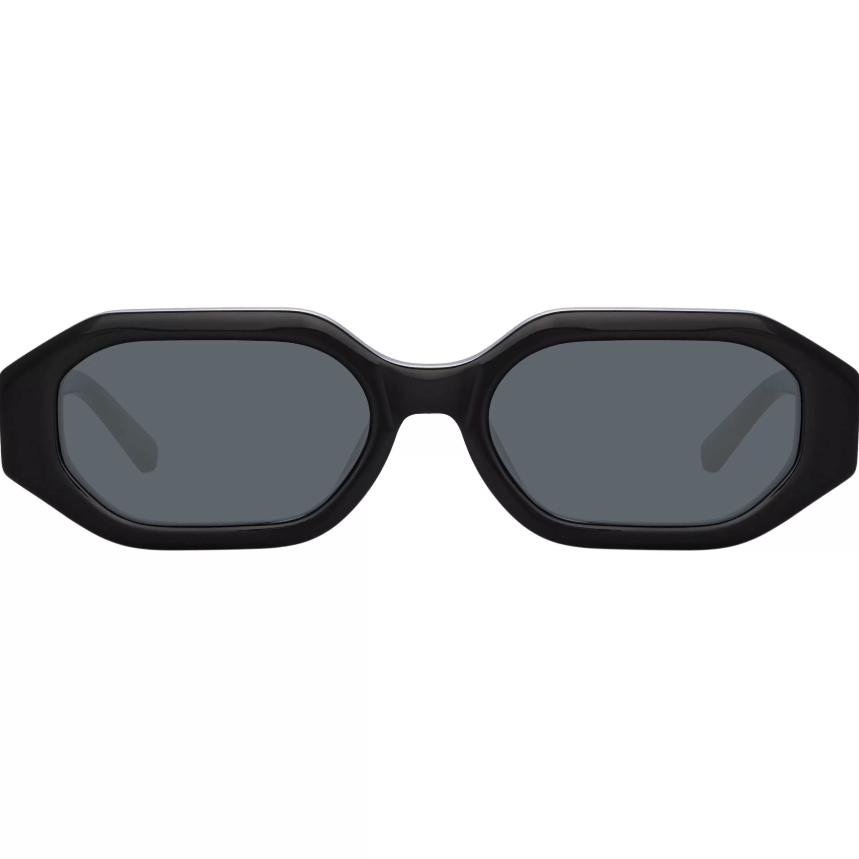 The Attico Irene Angular Sunglasses in Black