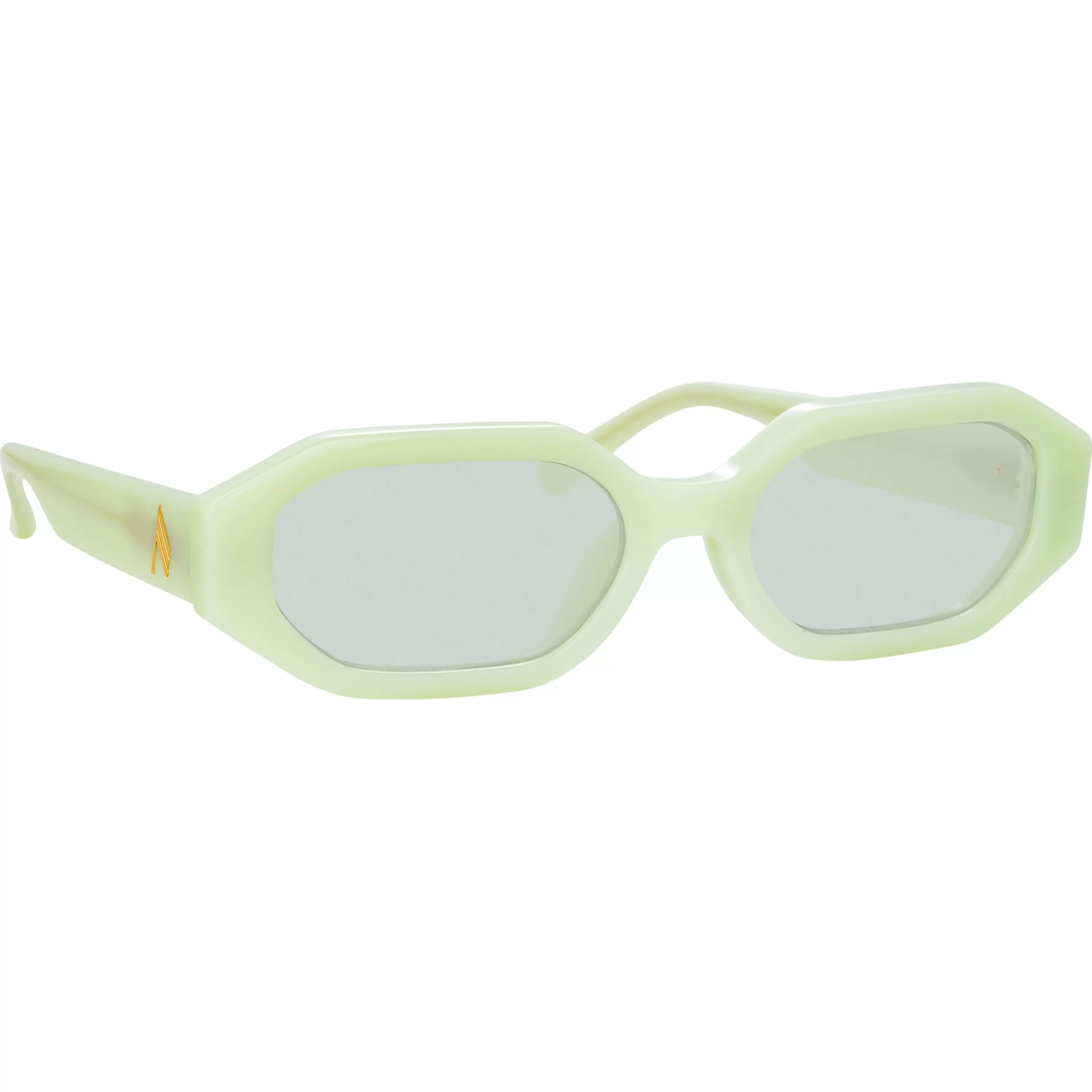 The Attico Irene Angular Sunglasses in Mint