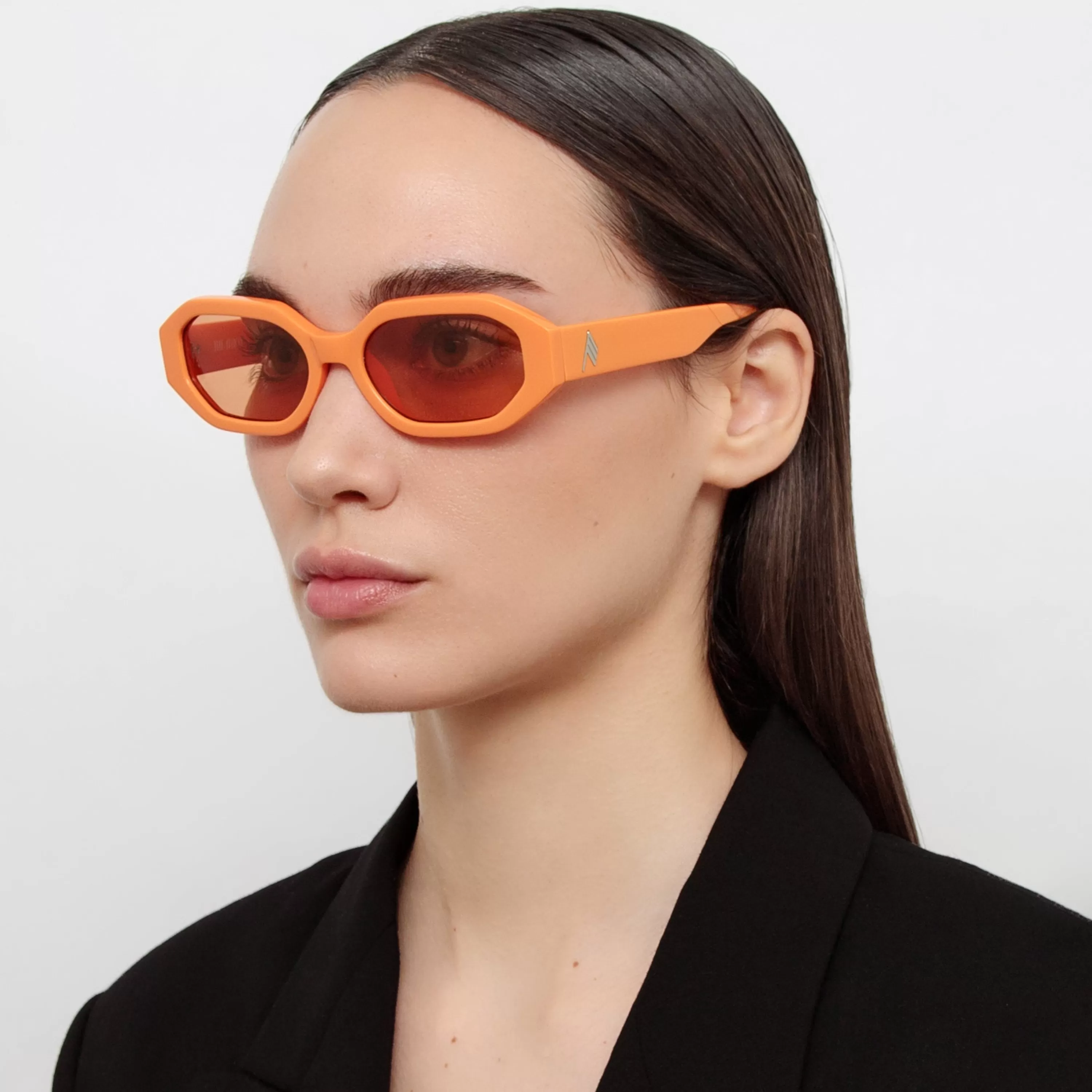 The Attico Irene Angular Sunglasses in Orange