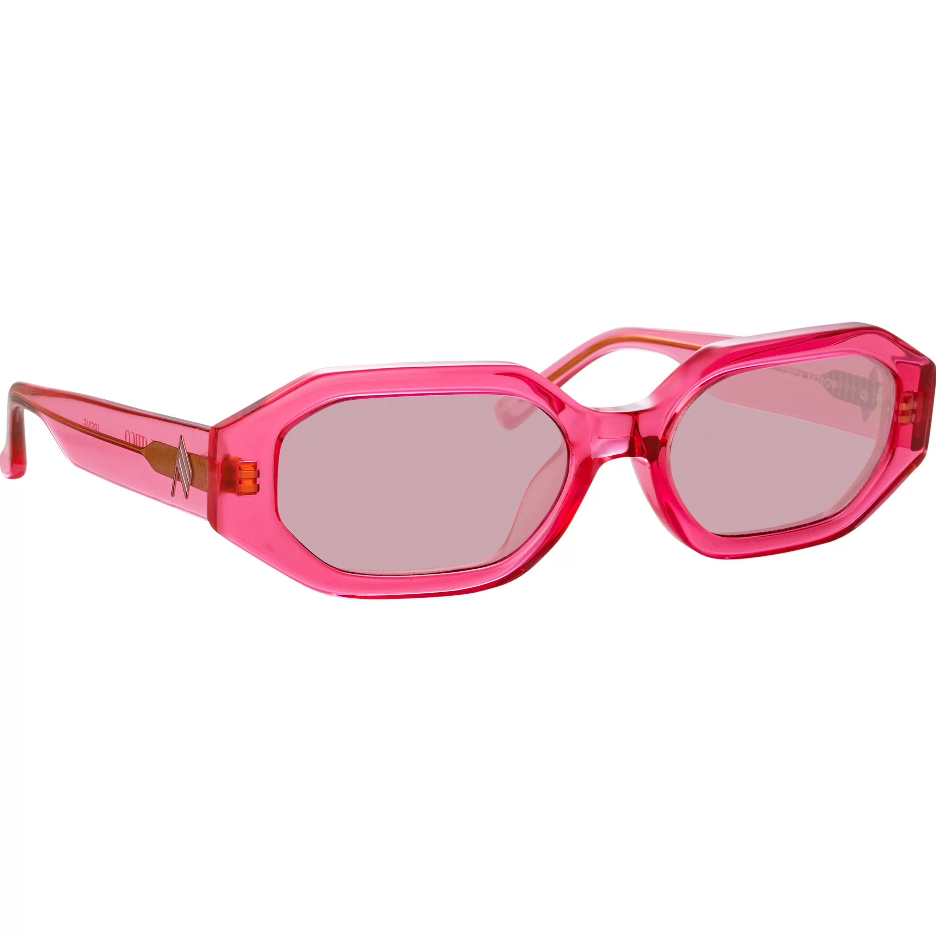 The Attico Irene Angular Sunglasses in Strawberry