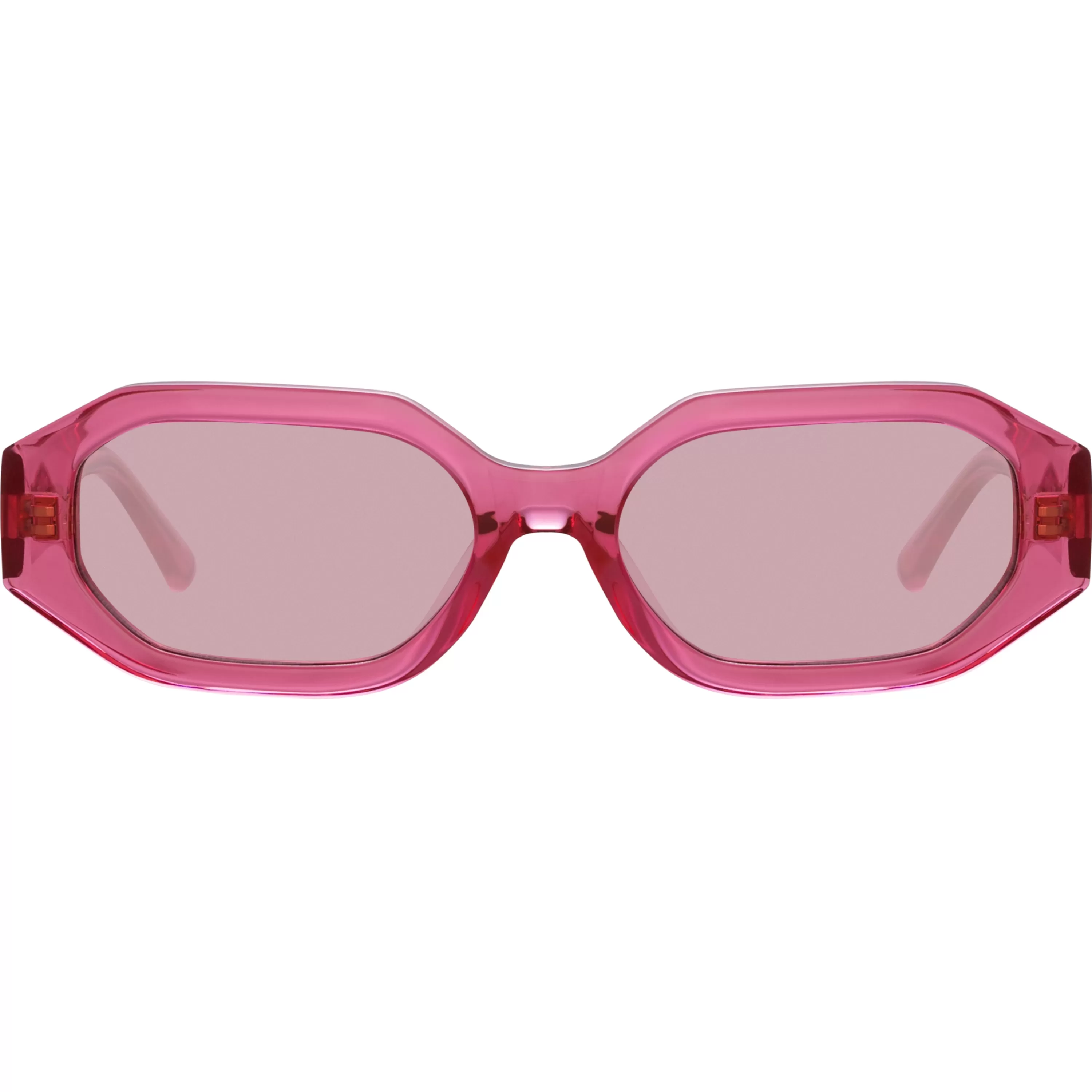 The Attico Irene Angular Sunglasses in Strawberry