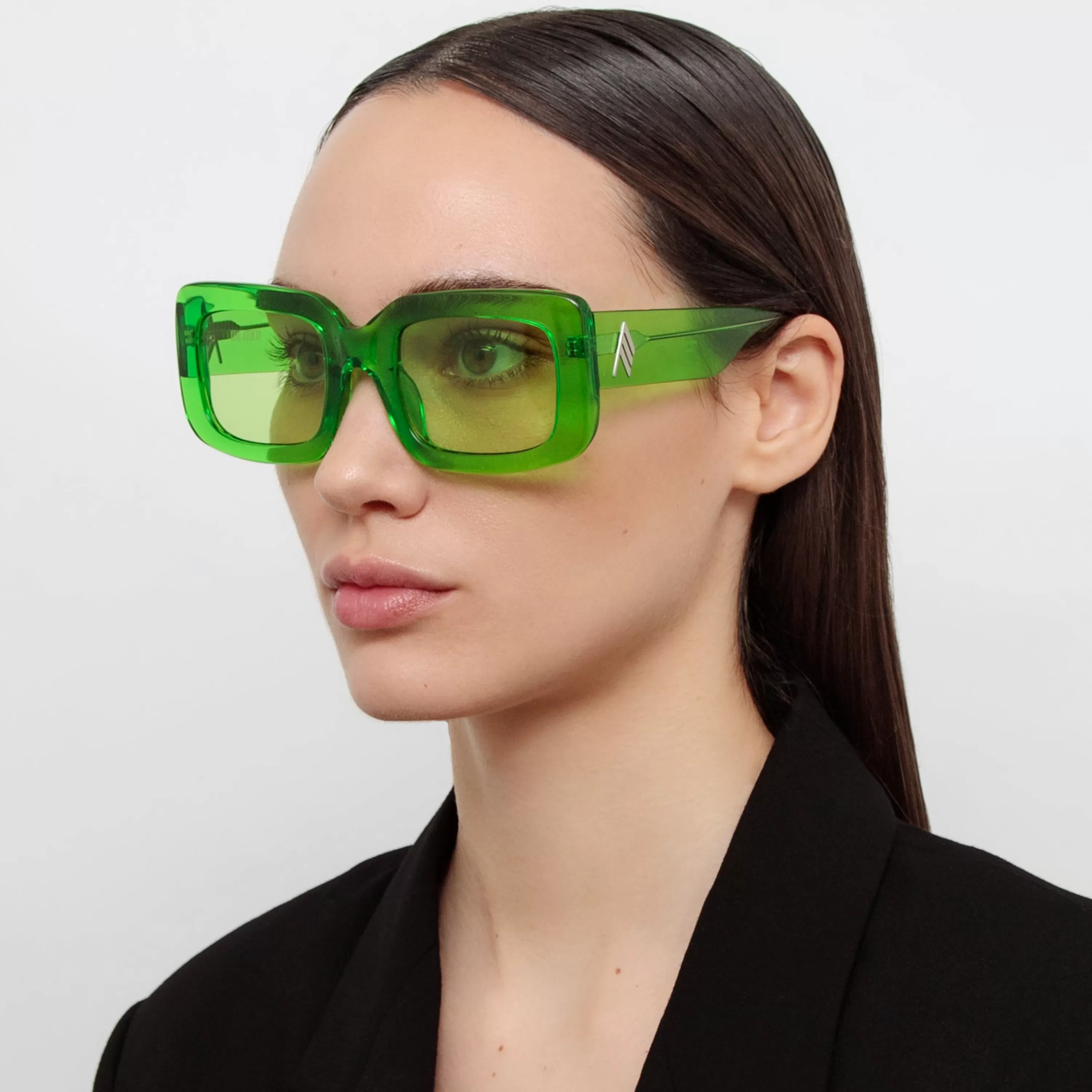 The Attico Jorja Rectangular Sunglasses in Green