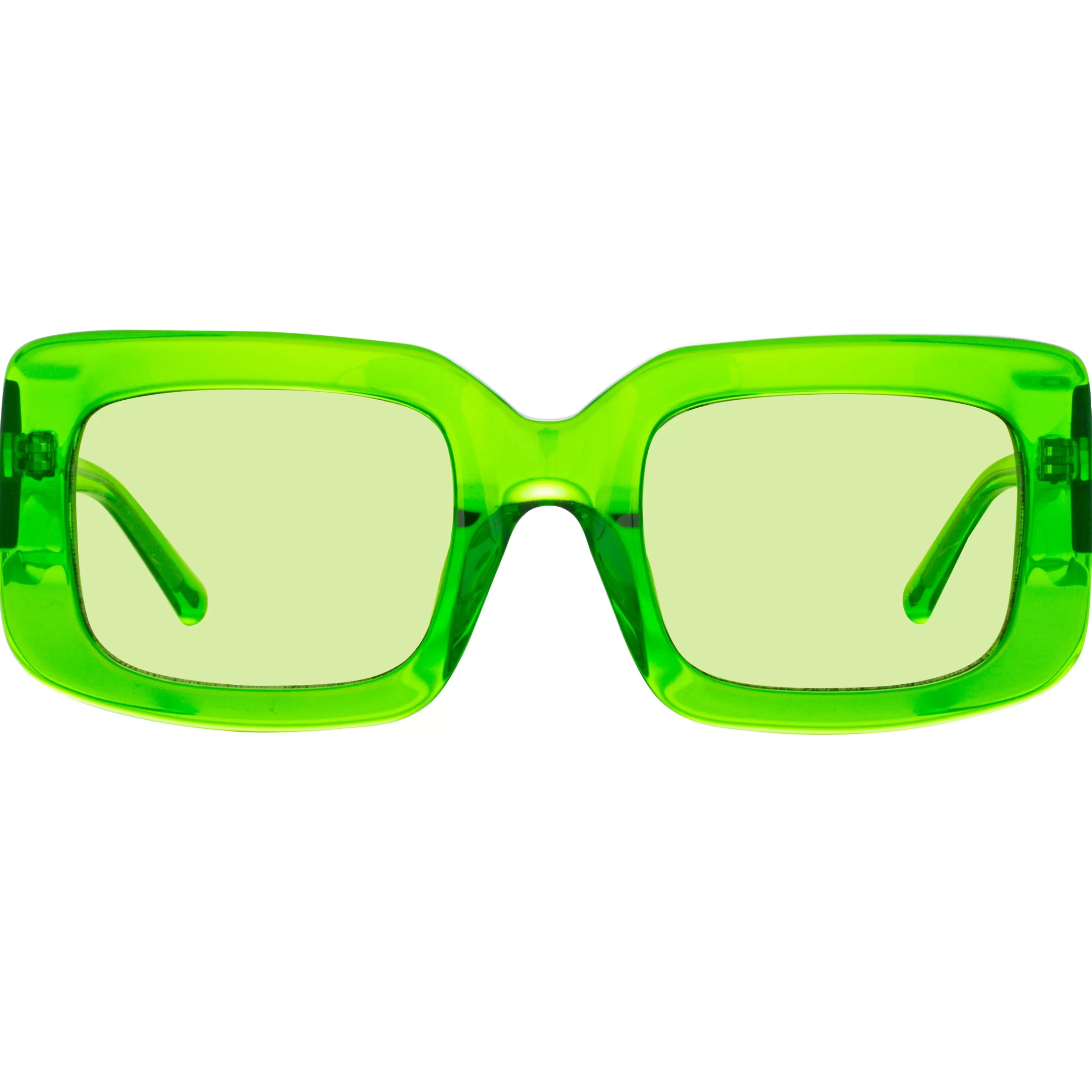 The Attico Jorja Rectangular Sunglasses in Green