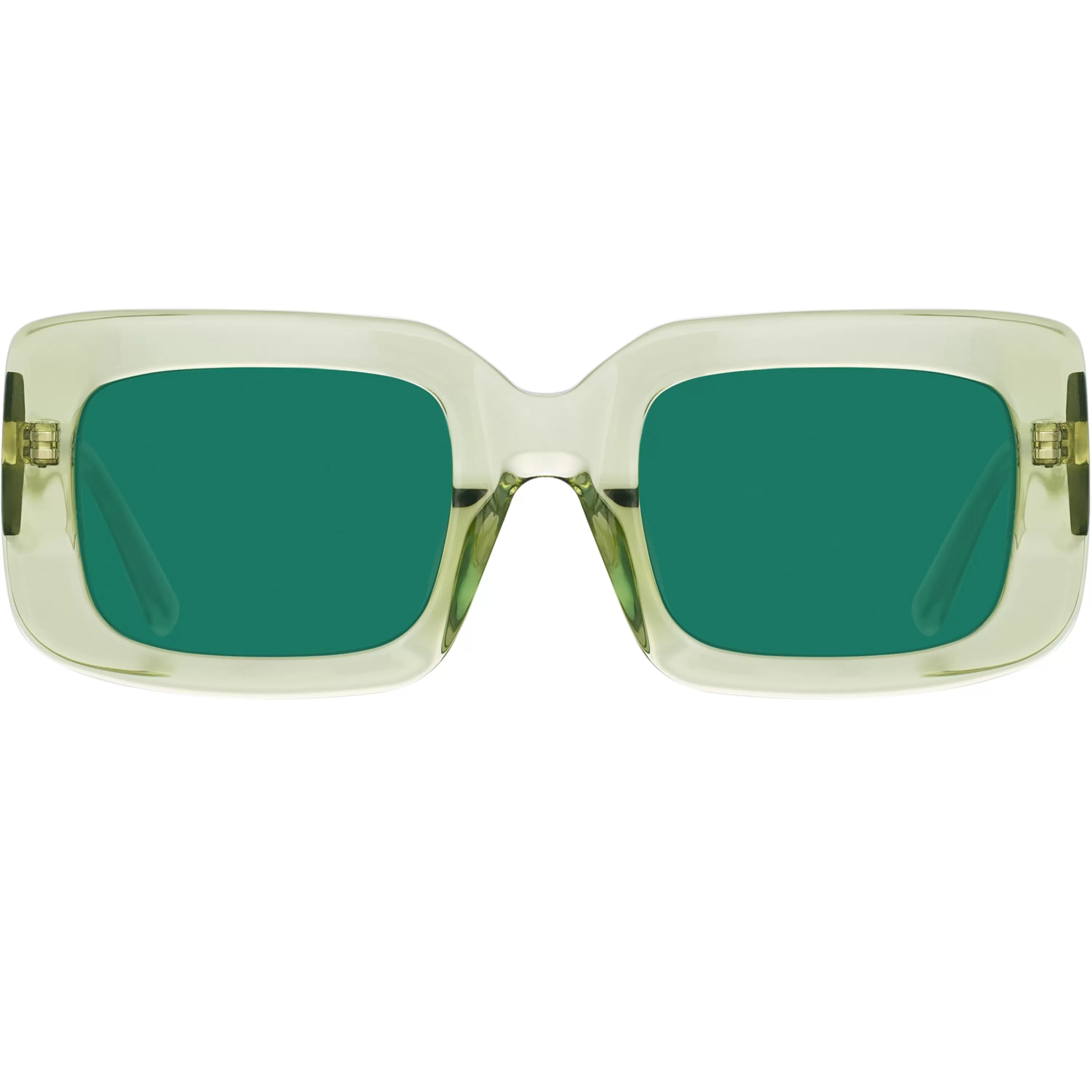 The Attico Jorja Rectangular Sunglasses in Lime