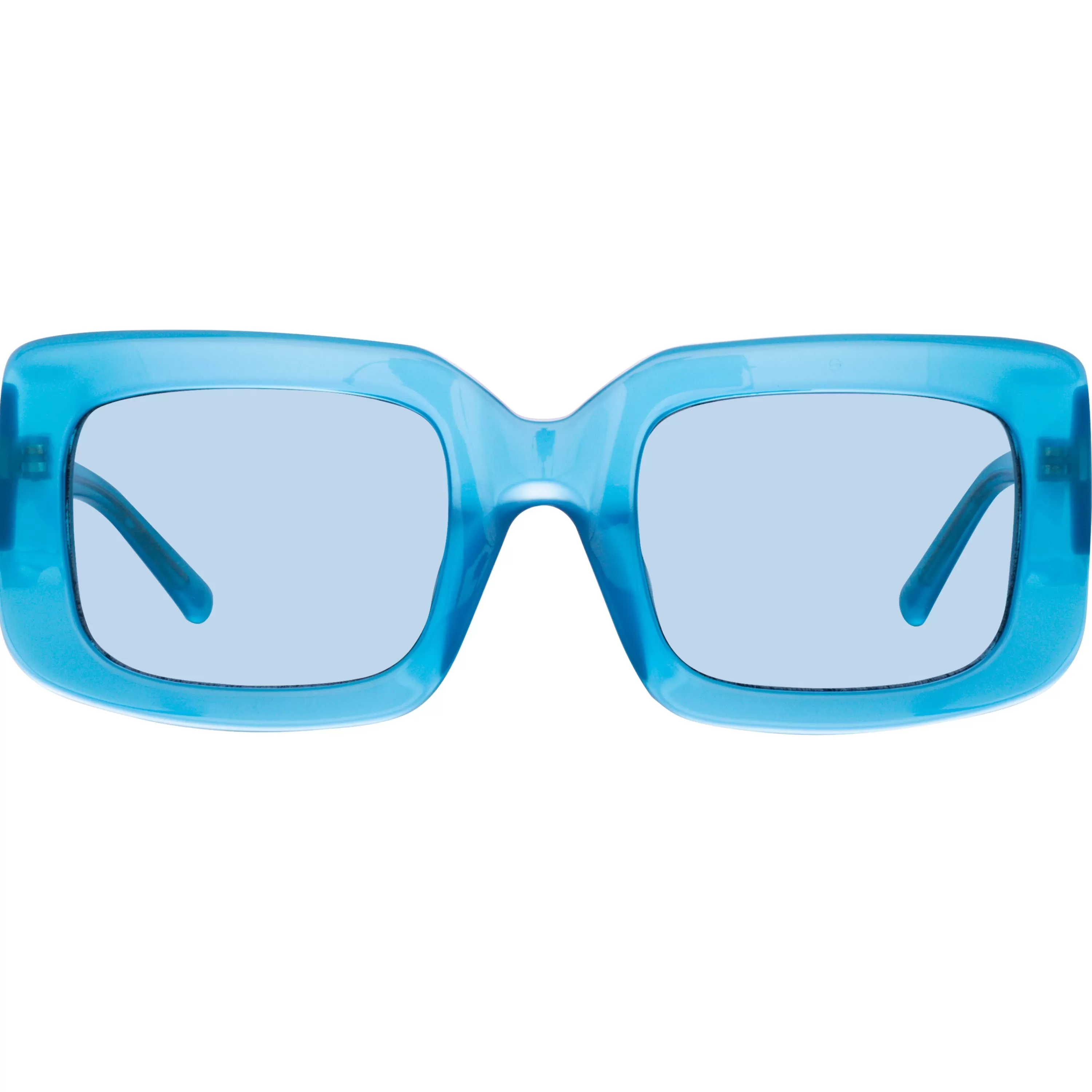 The Attico Jorja Rectangular Sunglasses in Turquoise