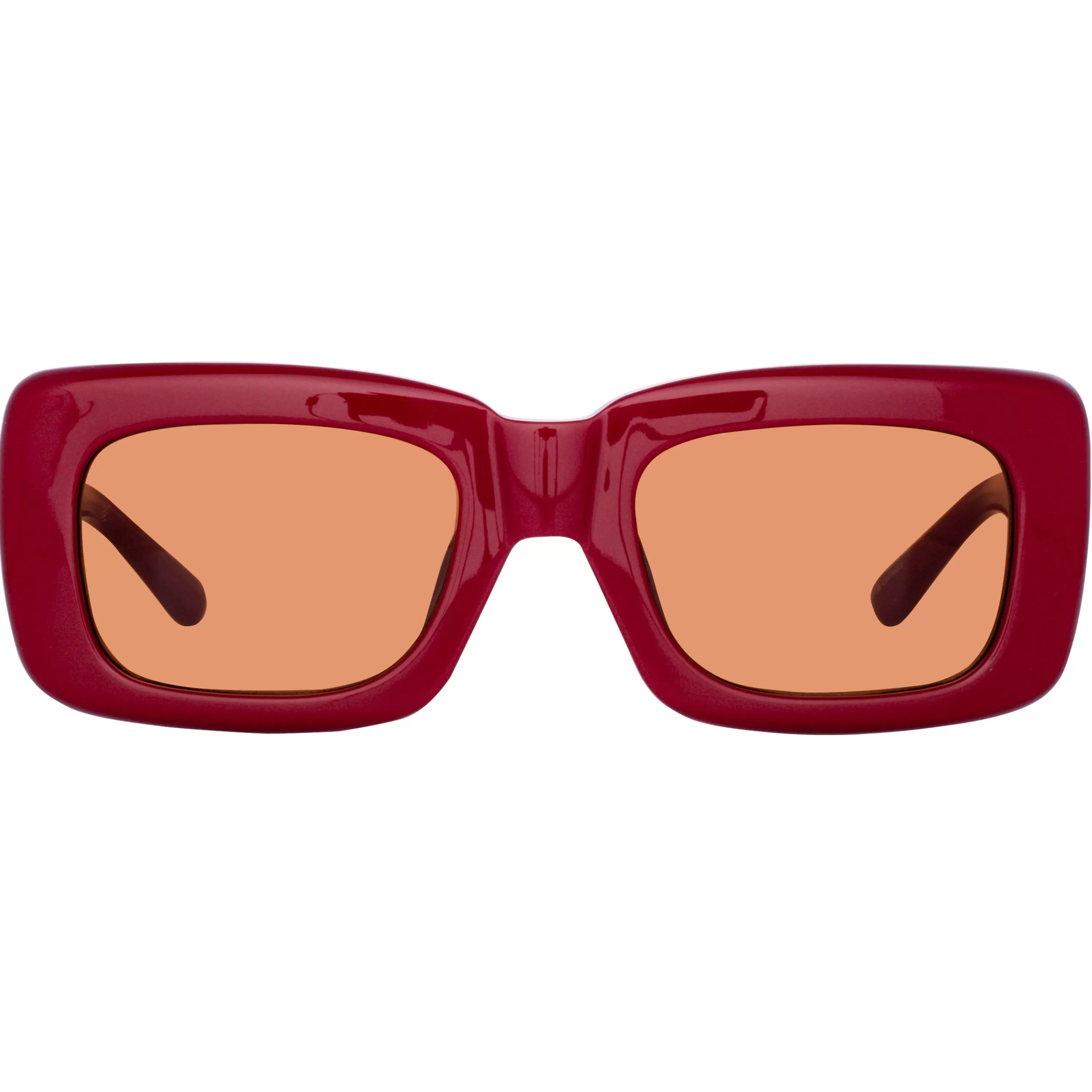 The Attico Marfa Rectangular Sunglasses in Bordeaux