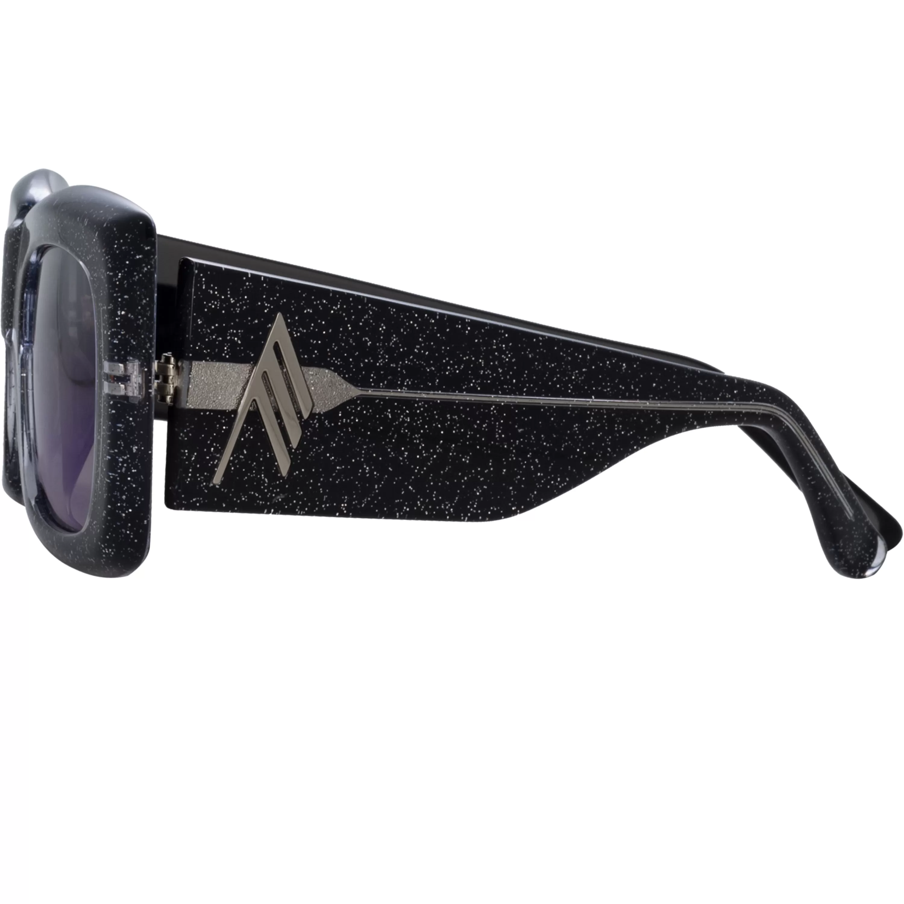 the_attico_marfa_rectangular_sunglasses_in_glitter_and_blue_2.webp The Attico Marfa Rectangular Sunglasses in Glitter and Blue