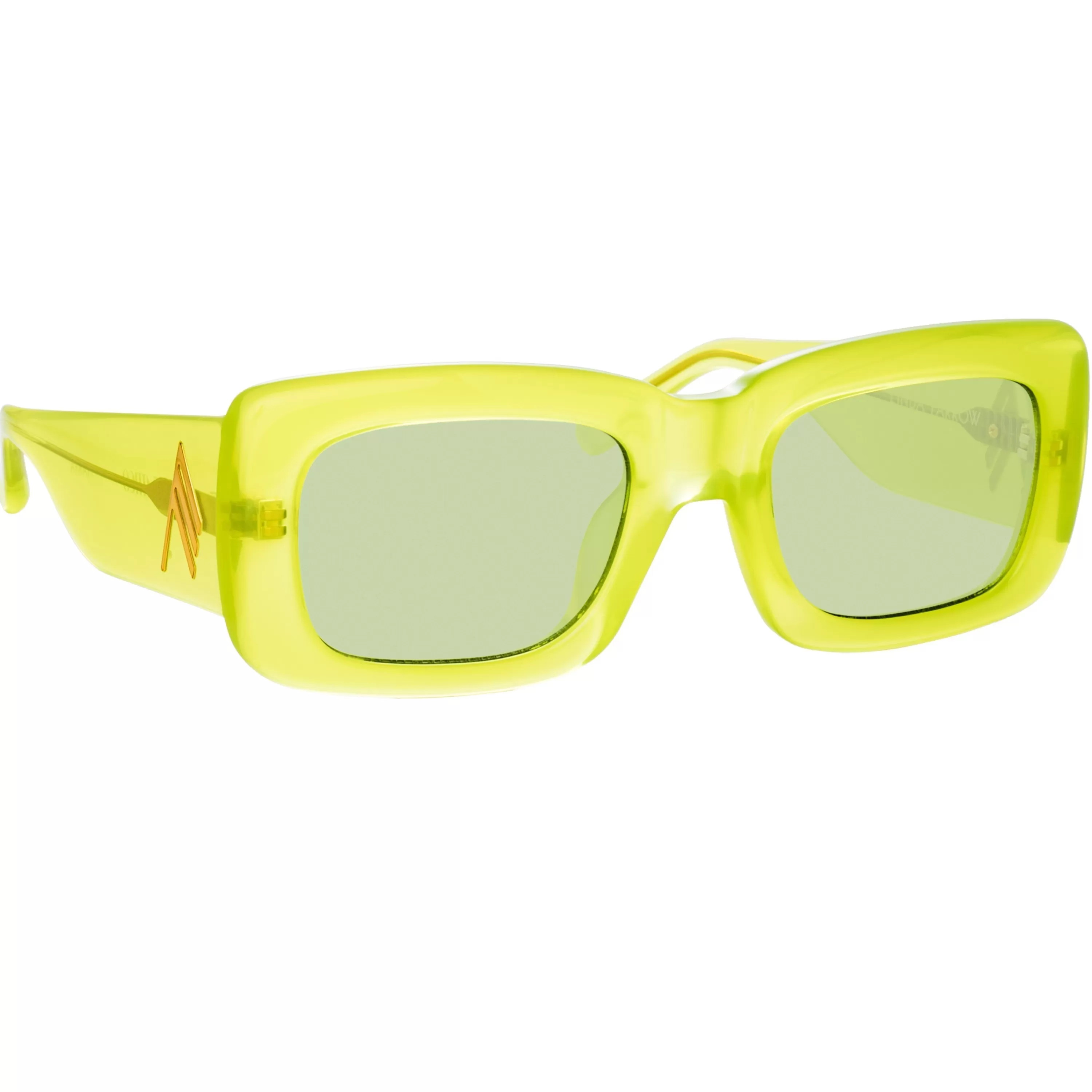 The Attico Marfa Rectangular Sunglasses in Green